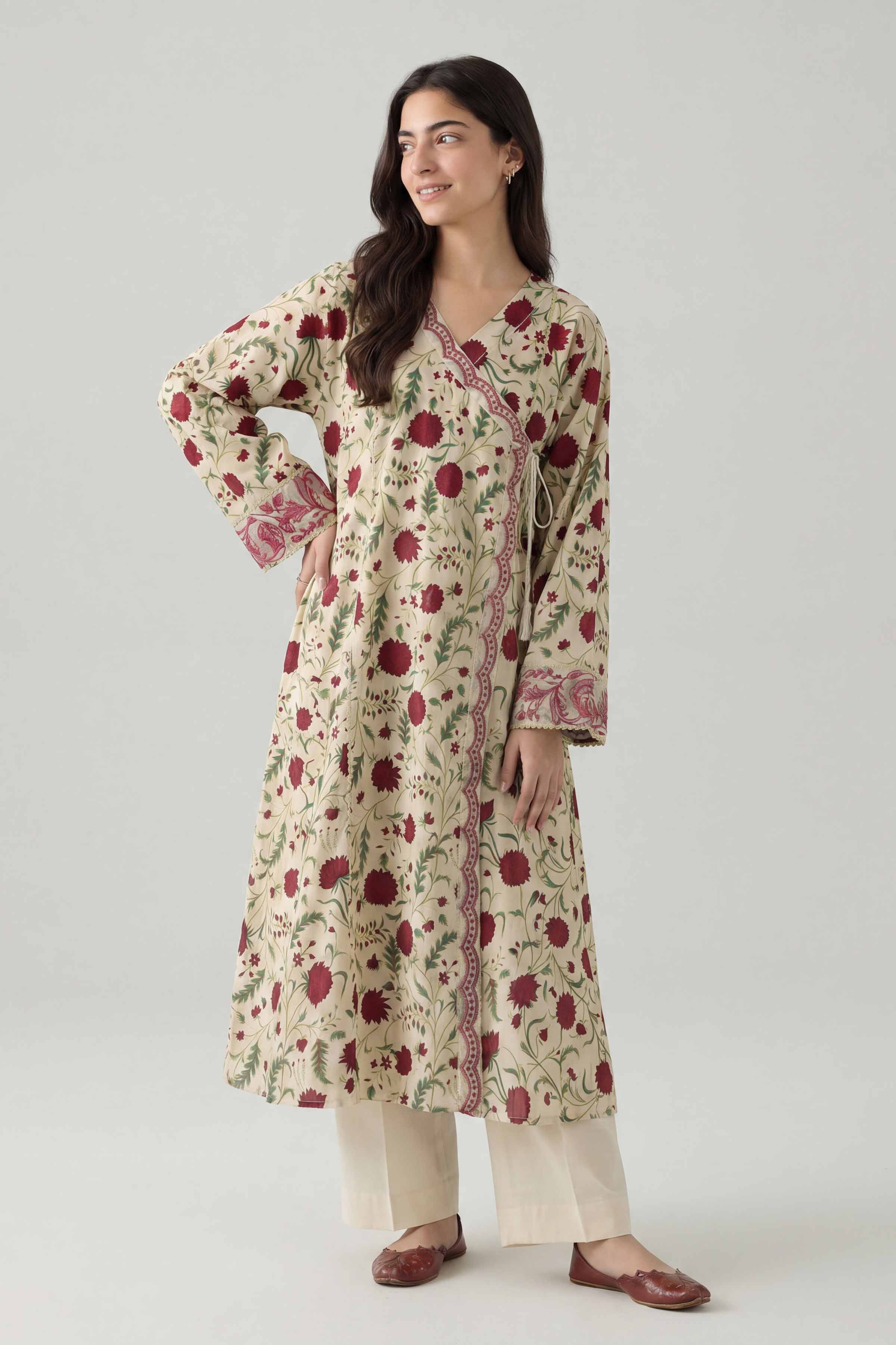 Nishat UK - Off White  Embroidered Lawn 1 Piece ready to wear Shirt