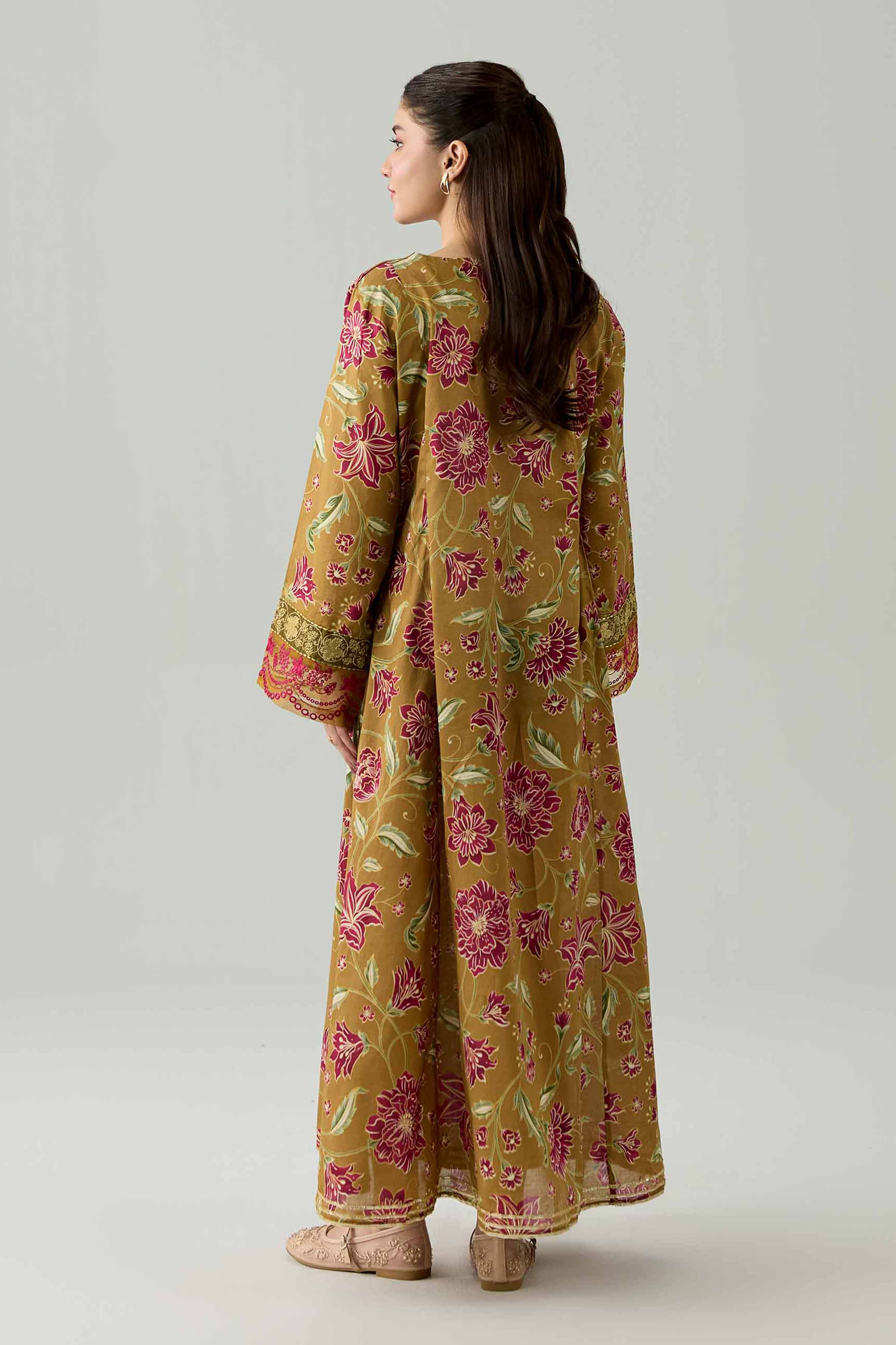 Nishat UK - Brown Embroidered Lawn 1 Piece ready to wear Shirt