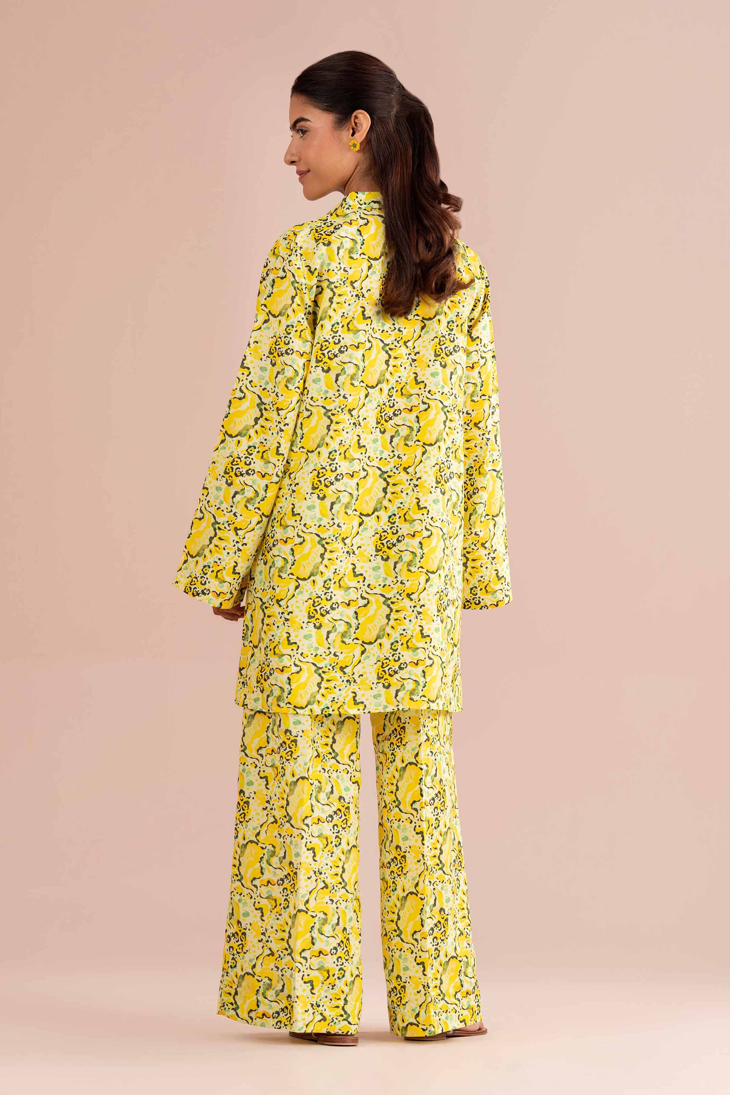 NishatUK - Yellow Printed Lawn 2-piece ready to wear Dress