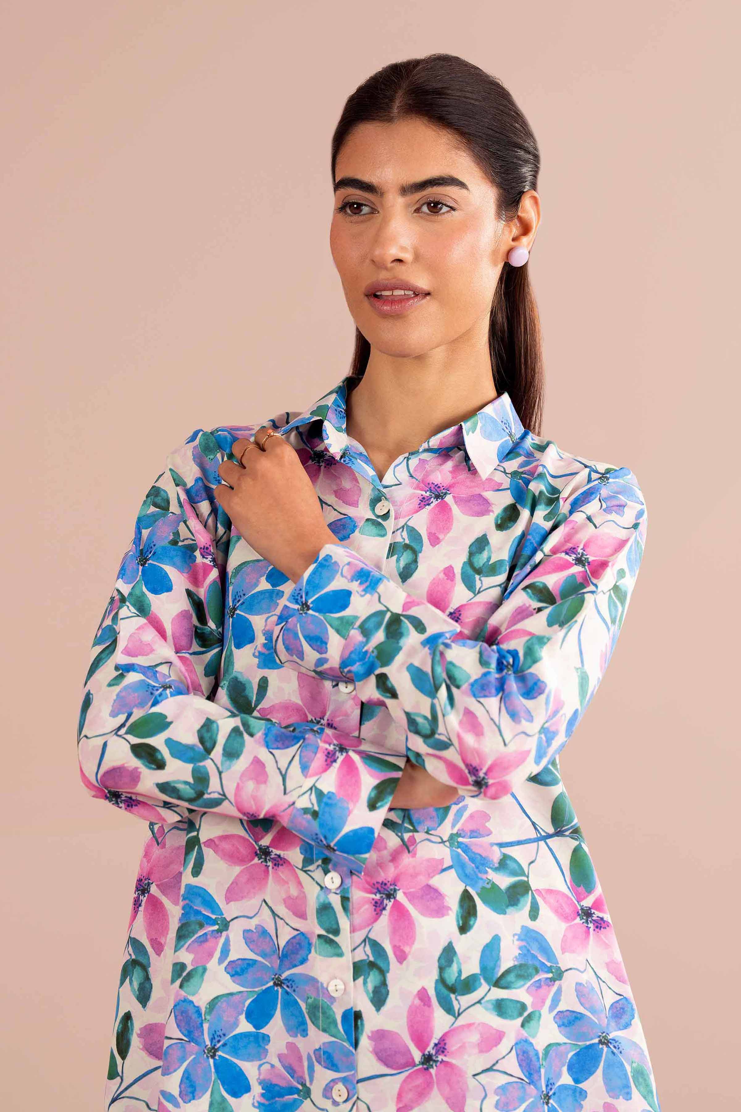 NishatUK - Pink Printed Lawn 2-piece ready to wear Dress