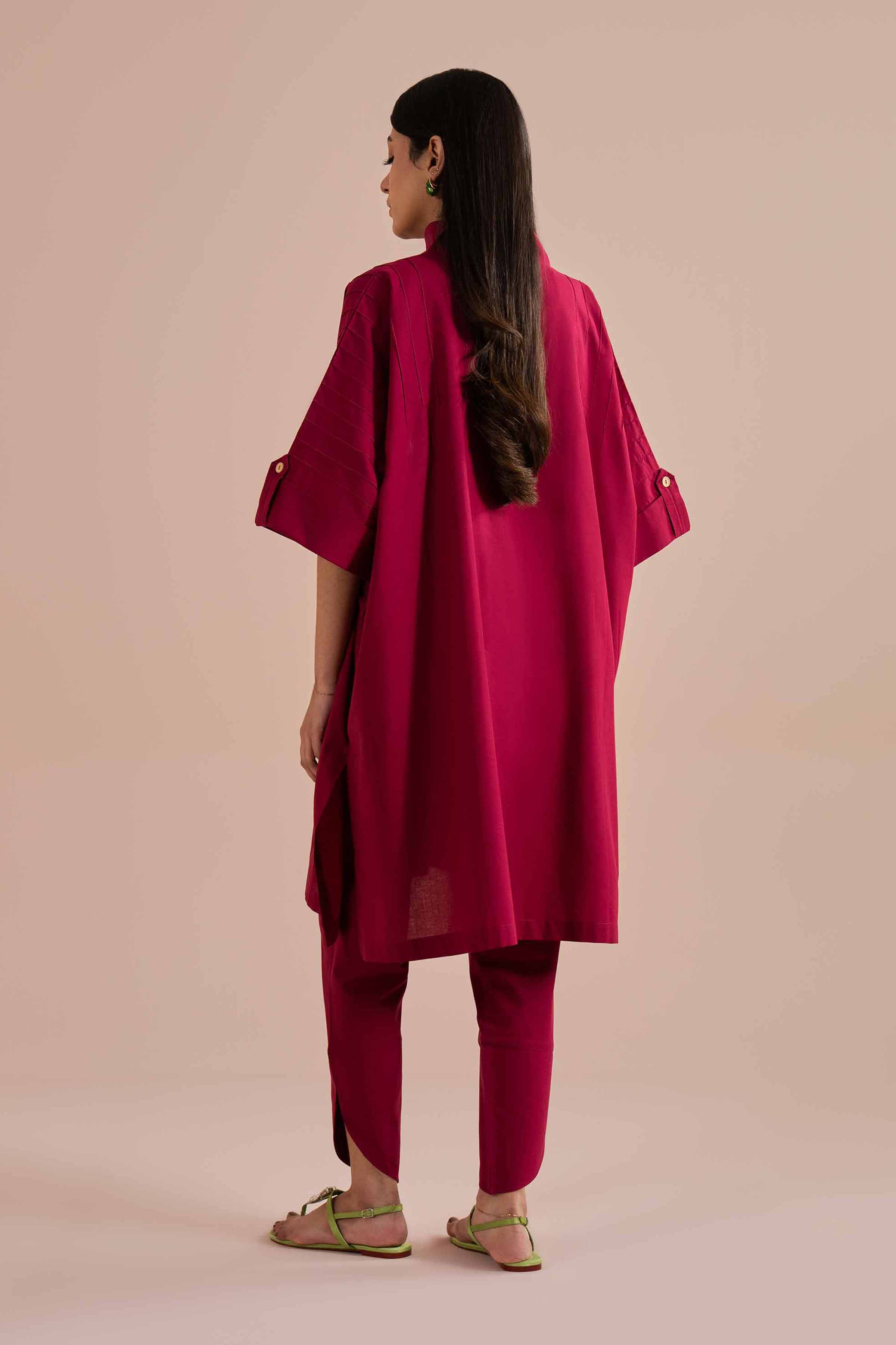 NishatUK - Red Solids Yarn Dyed 2-piece ready to wear Dress