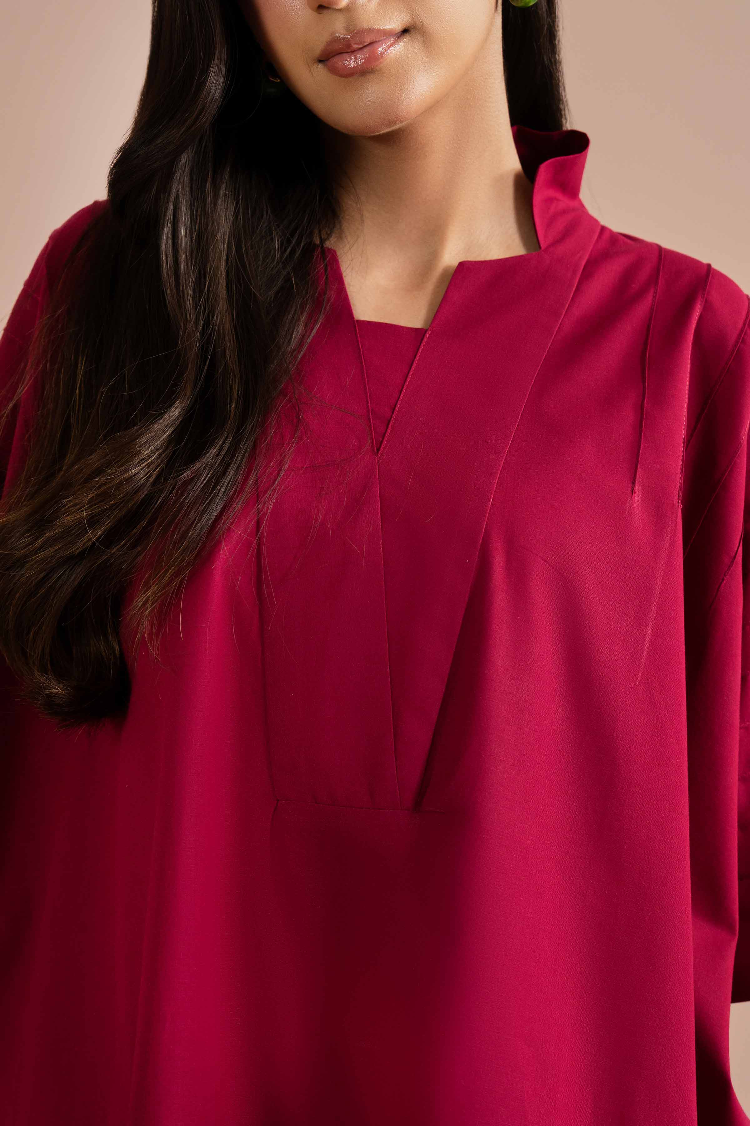 NishatUK - Red Solids Yarn Dyed 2-piece ready to wear Dress