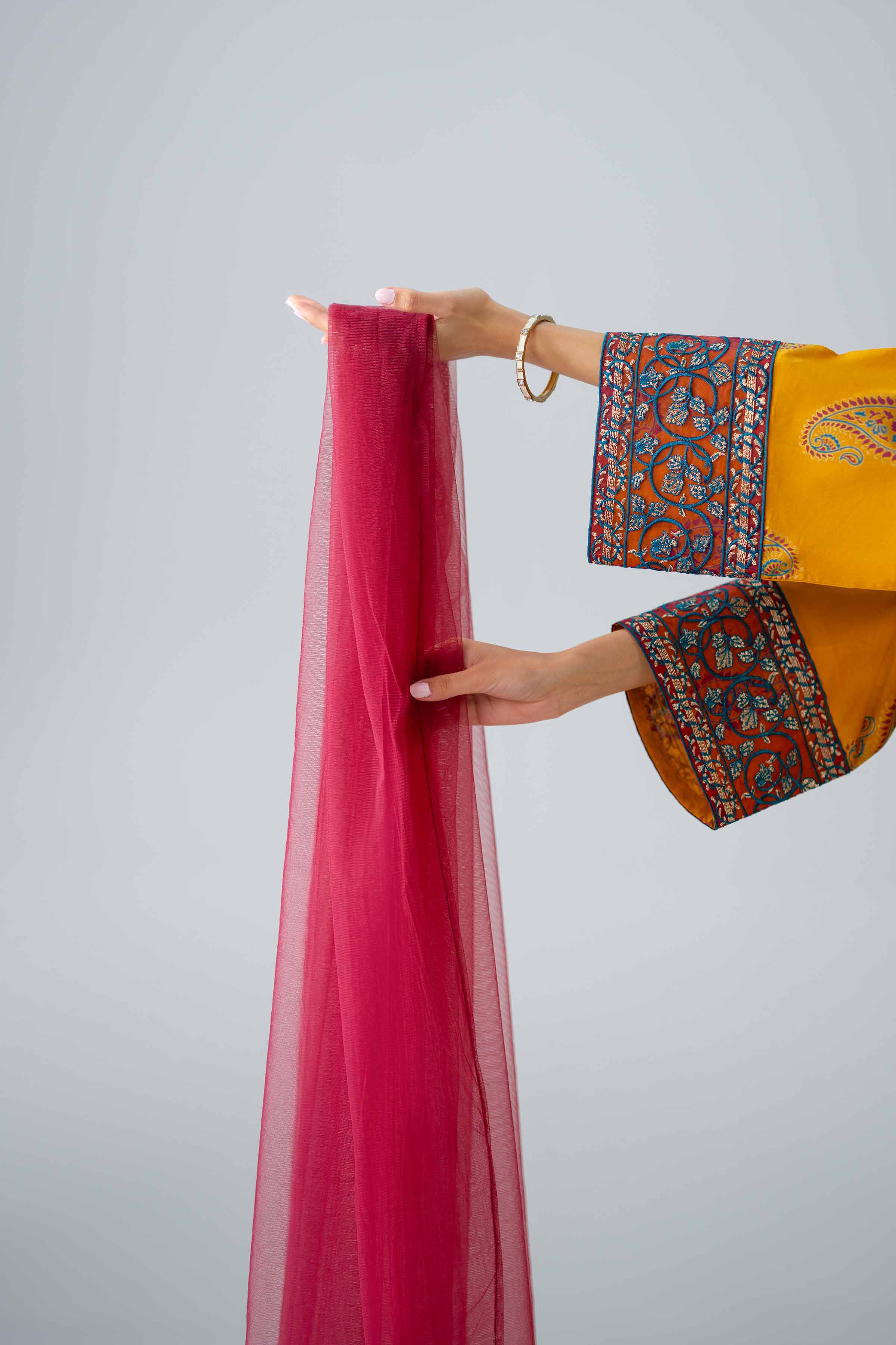 Nishat UK - Yellow Embroidered Lawn 2 Pieces ready to wear Dress