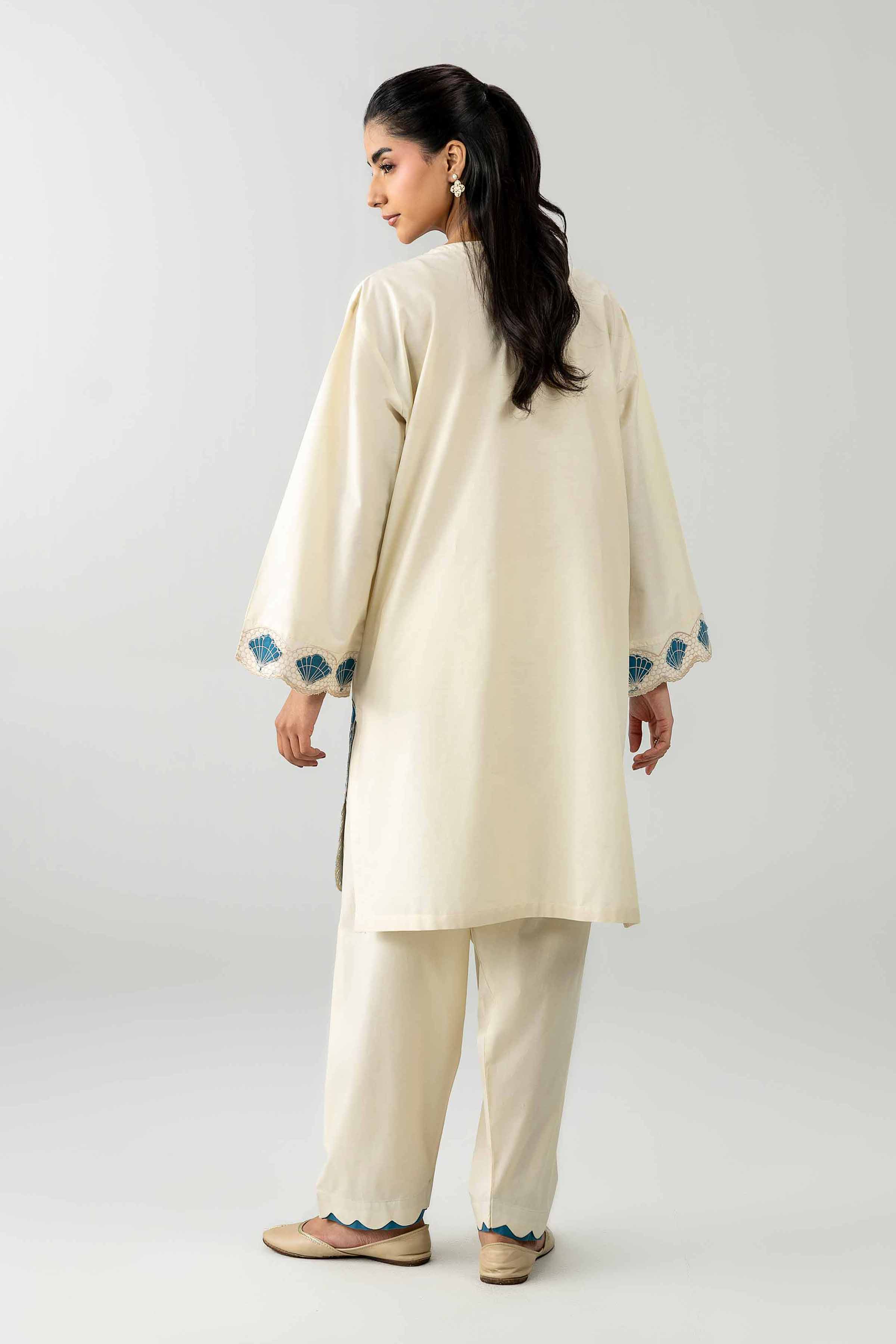Nishat UK - Off White Embroidered Cambric 2 Pieces Ready To Wear Dress