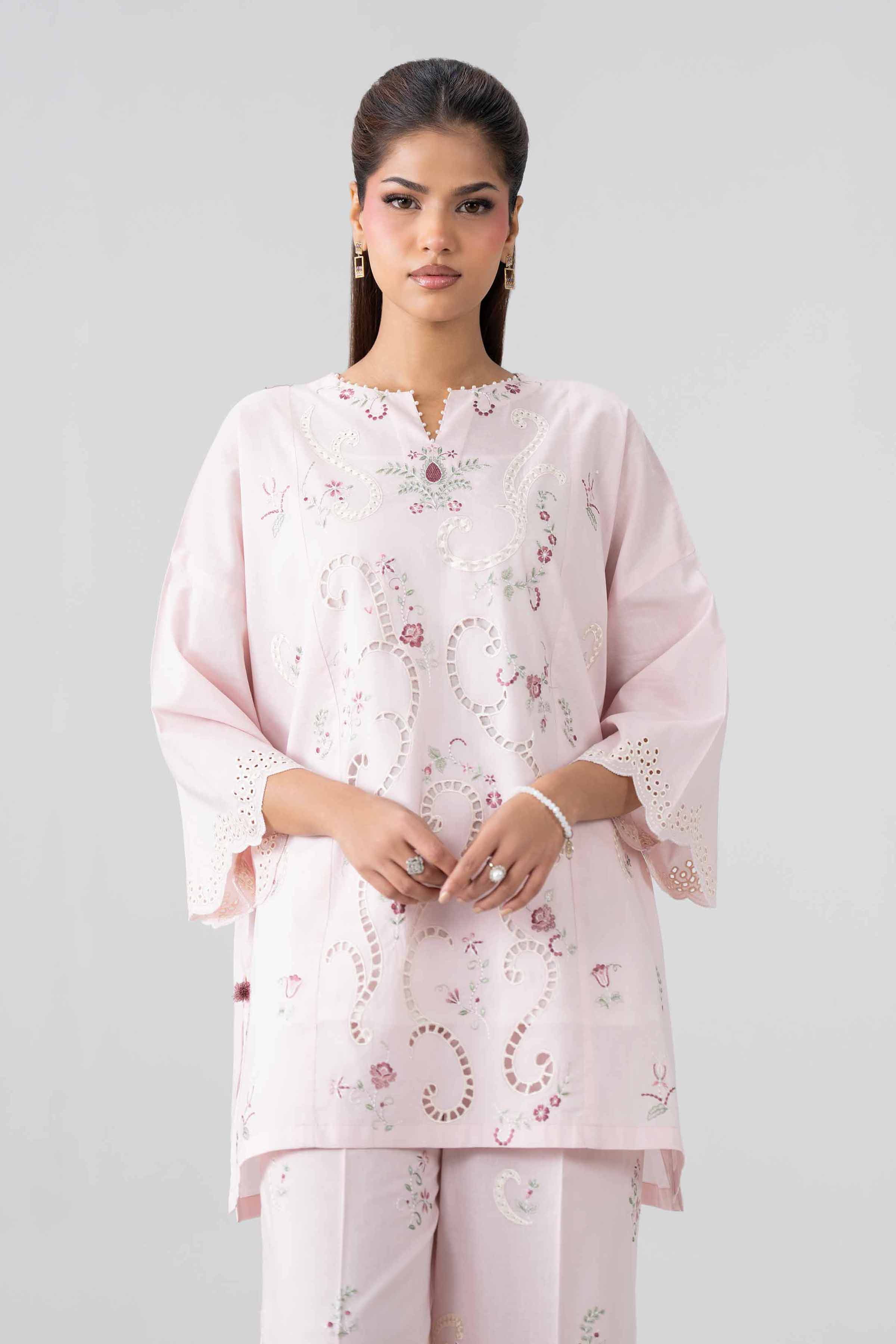 Nishat UK - Pink Embroidered Cambric 2 Piece ready to wear Dress