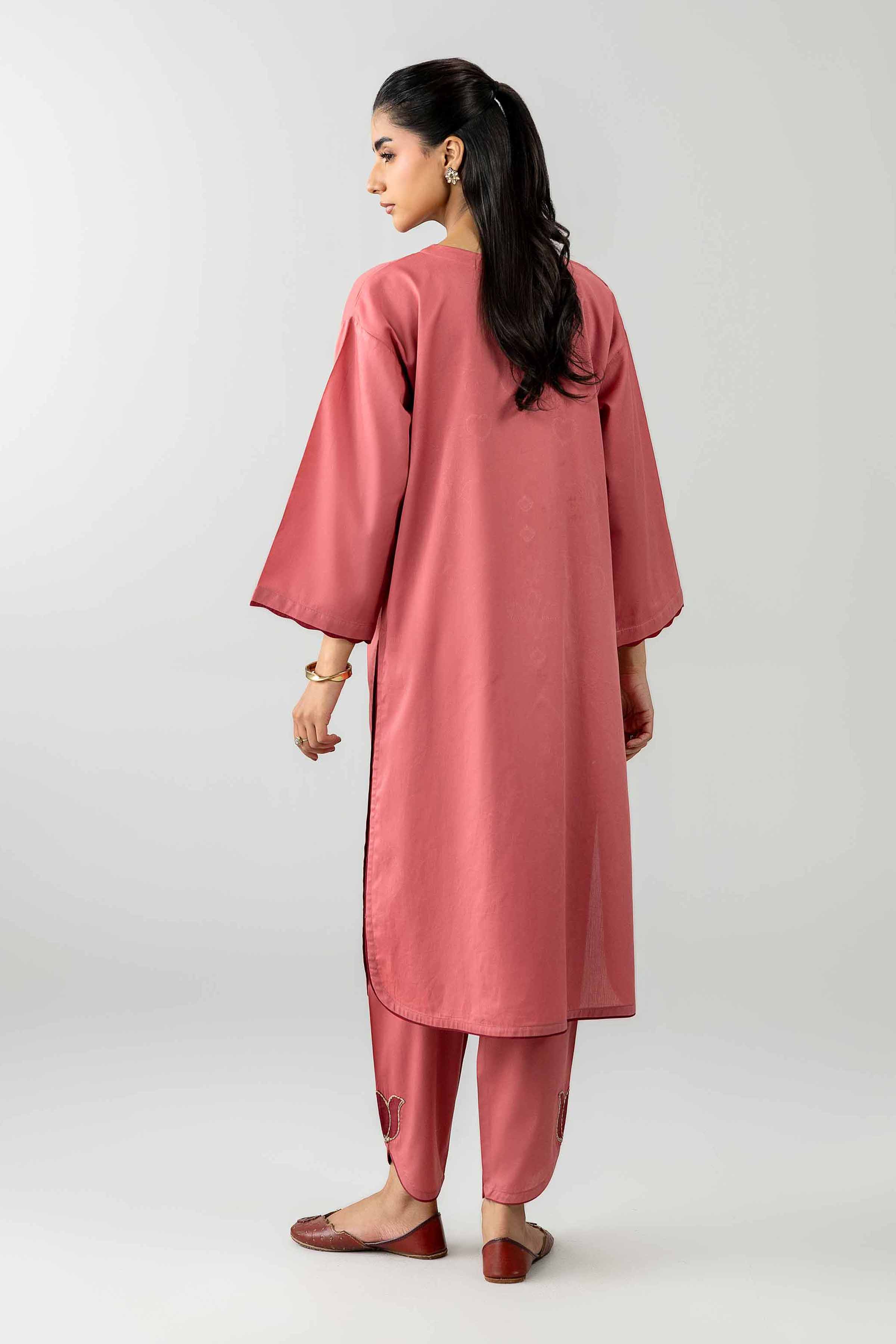 Nishat UK - Pink Embroidered Sateen 2 Pieces Ready To Wear Dress