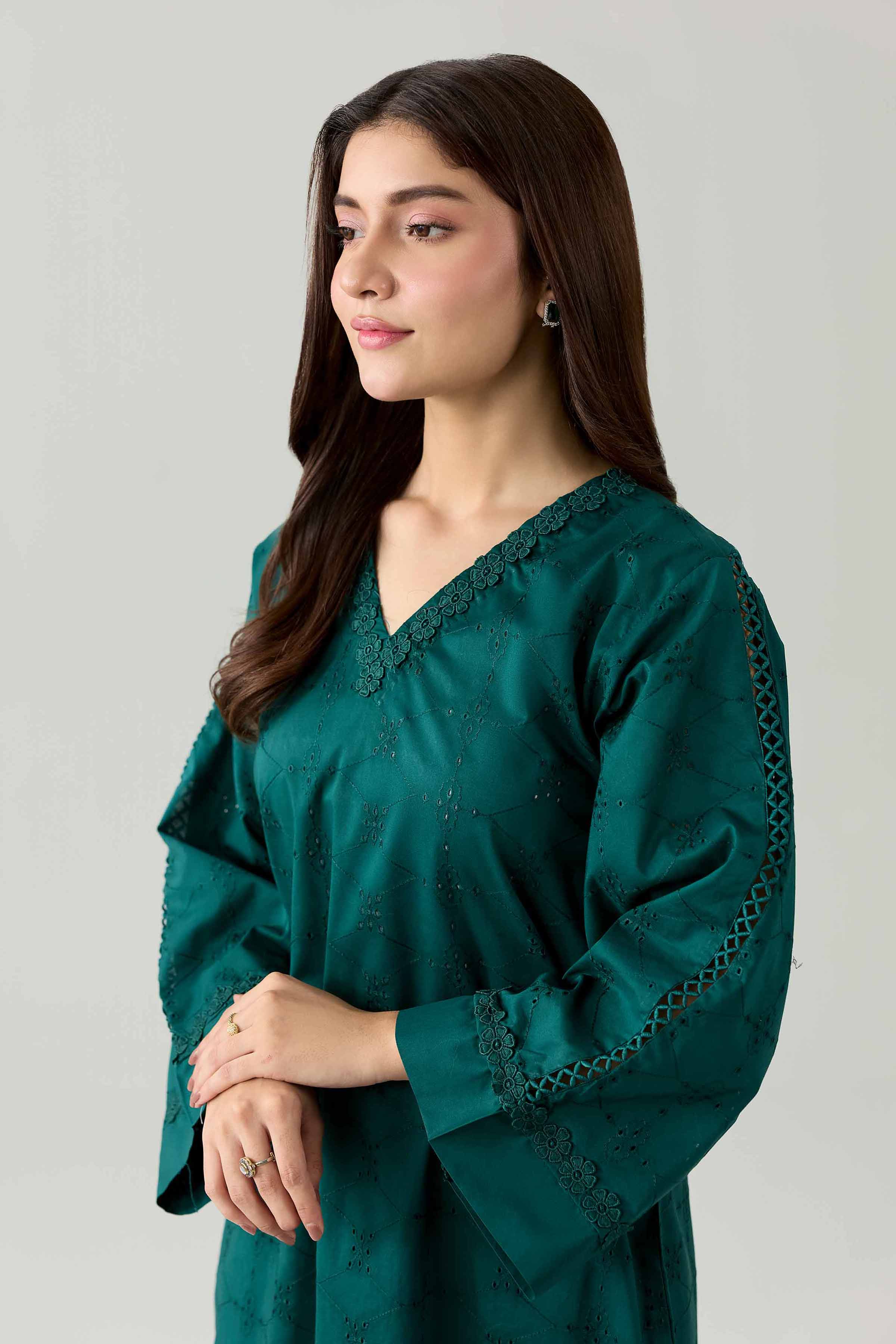 Nishat UK - Green Embroidered Chicken Kari 2 Piece ready to wear Dress