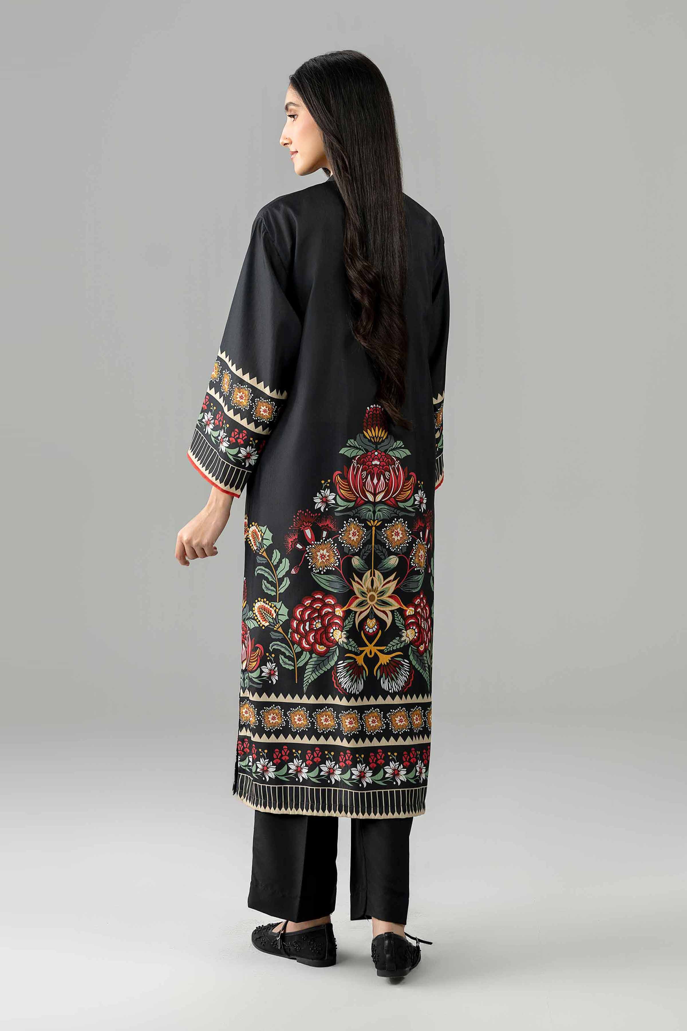 Nishat UK - Black Embroidered Linen 2 Piece ready to wear Dress