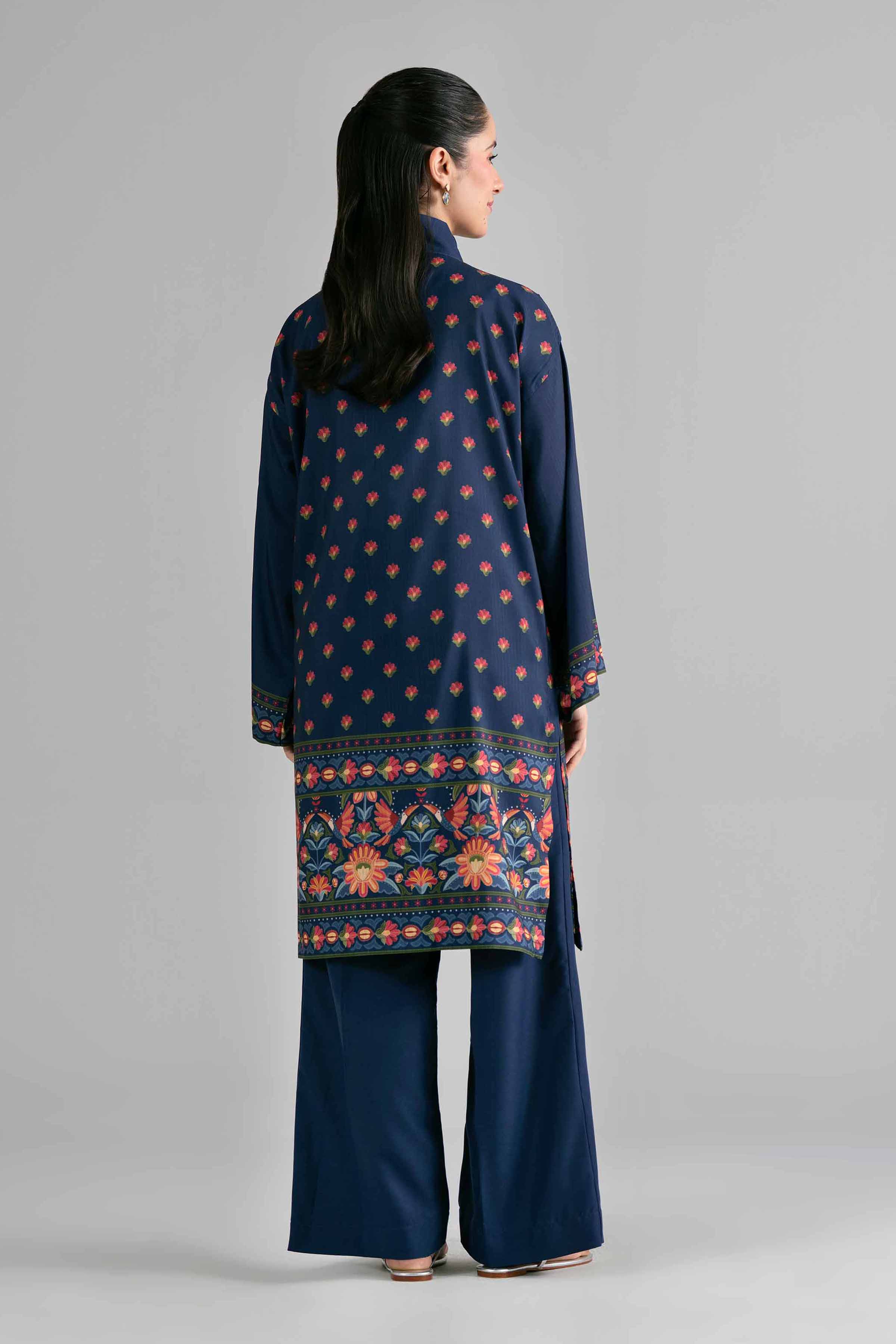 Nishat UK - Blue Printed Linen 2-piece ready to wear Dress