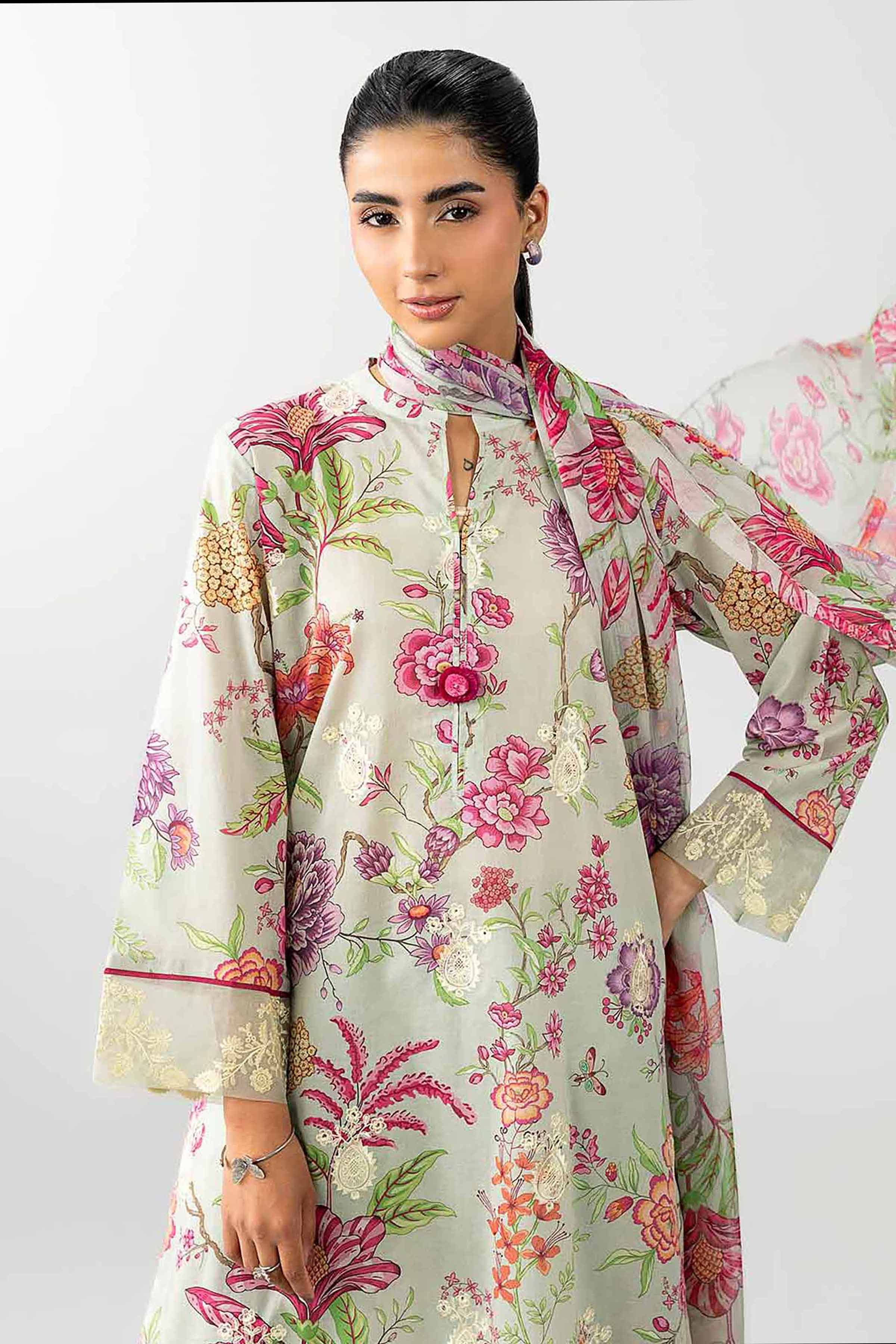 Nishat UK - Multi Embroidered Lawn 3-piece ready to wear Suit