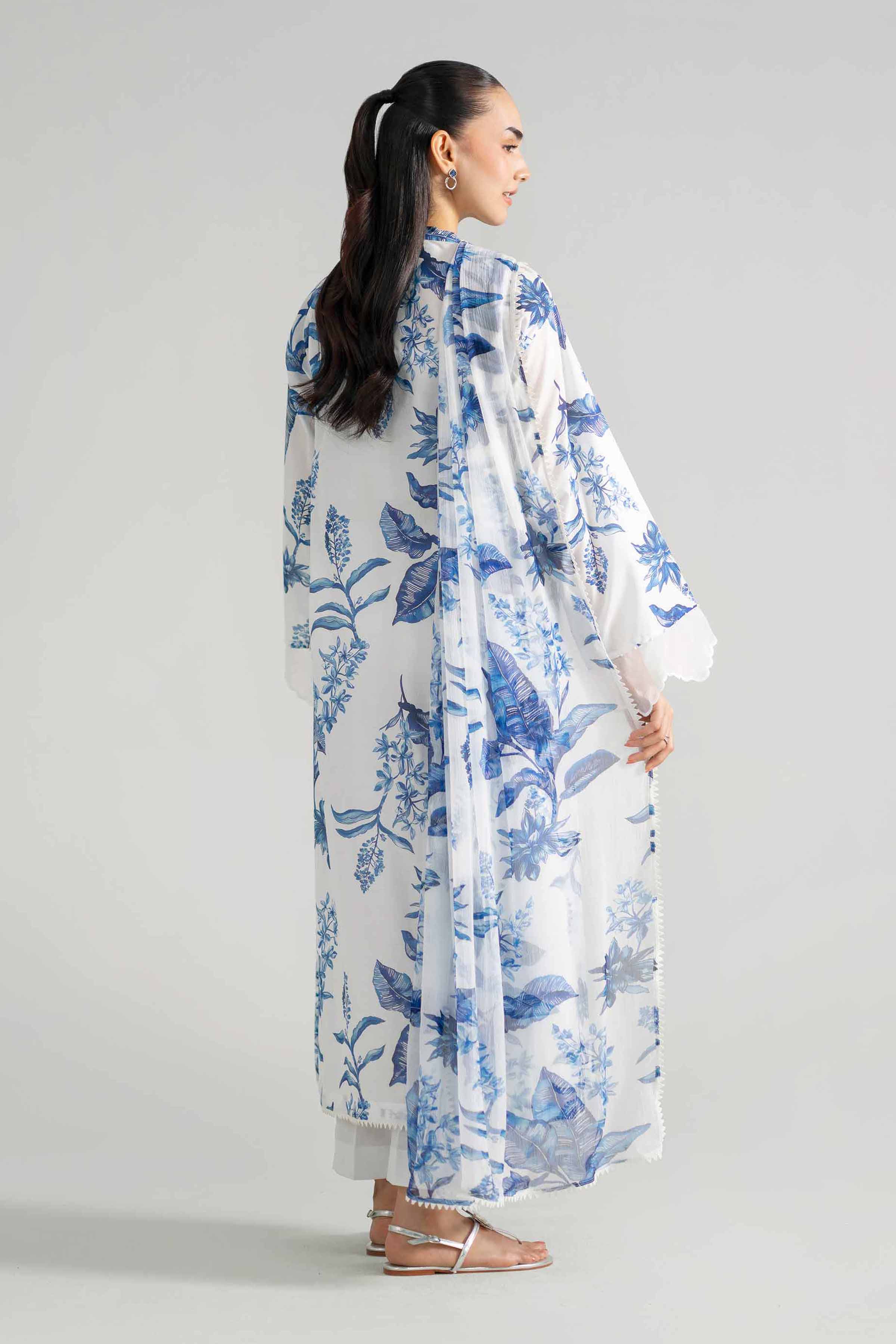 Nishat UK - White Embroidered Lawn 3-piece ready to wear Suit