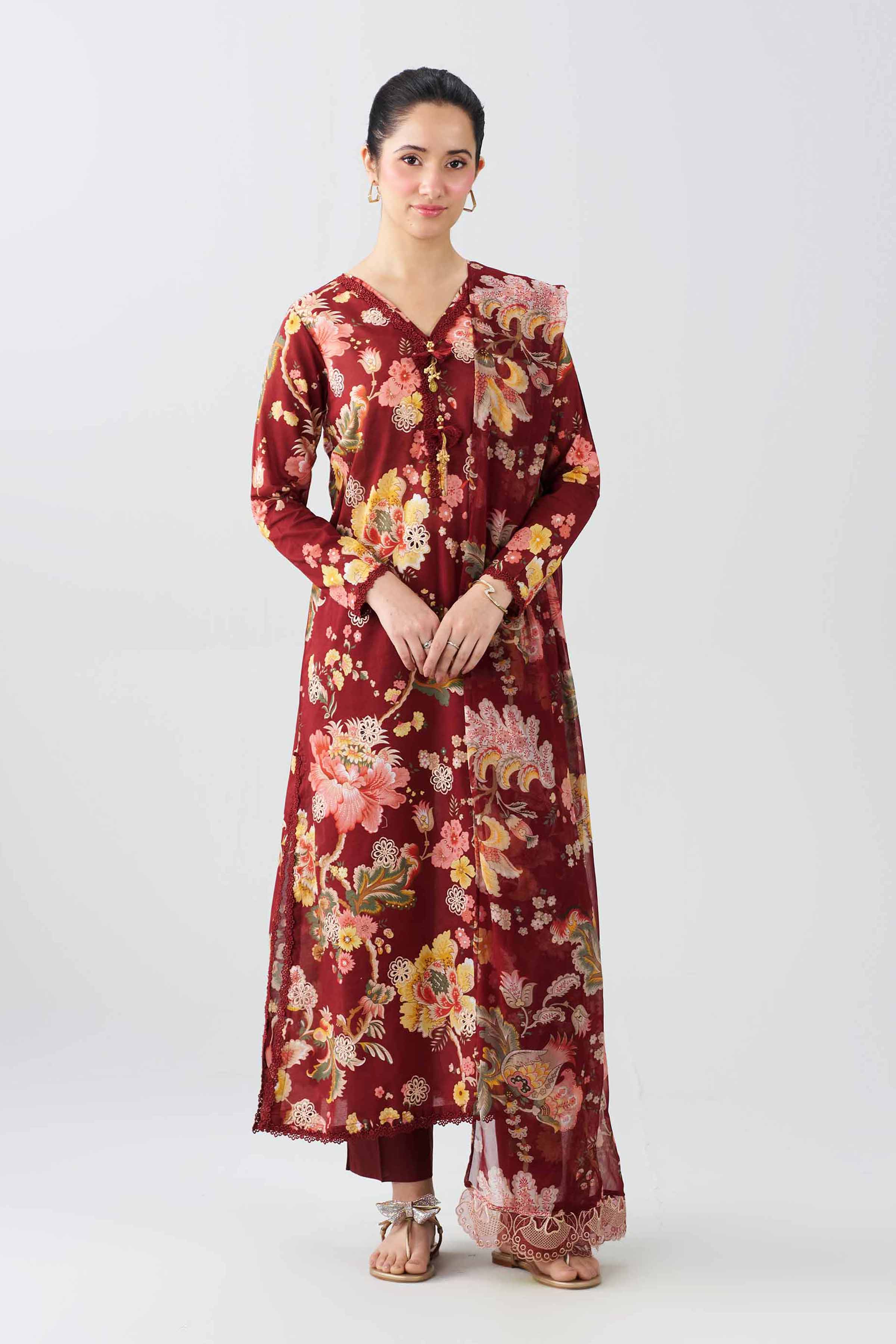 Nishat UK - Multi Embroidered Lawn 3 Pieces ready to wear Suit