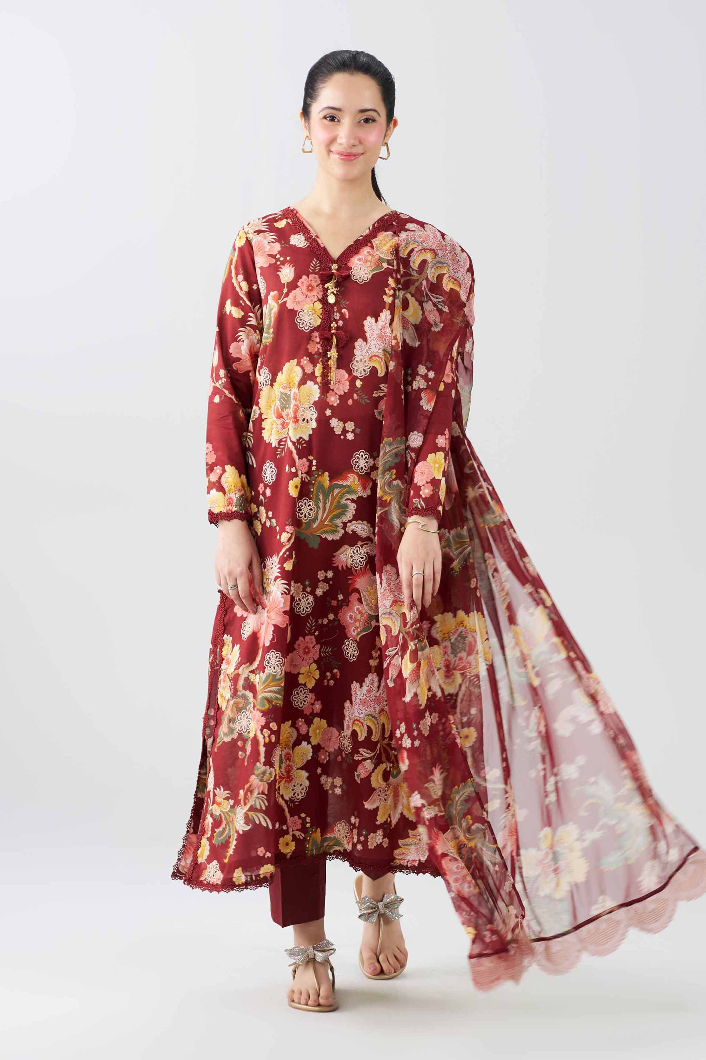 Nishat UK - Multi Embroidered Lawn 3 Pieces ready to wear Suit
