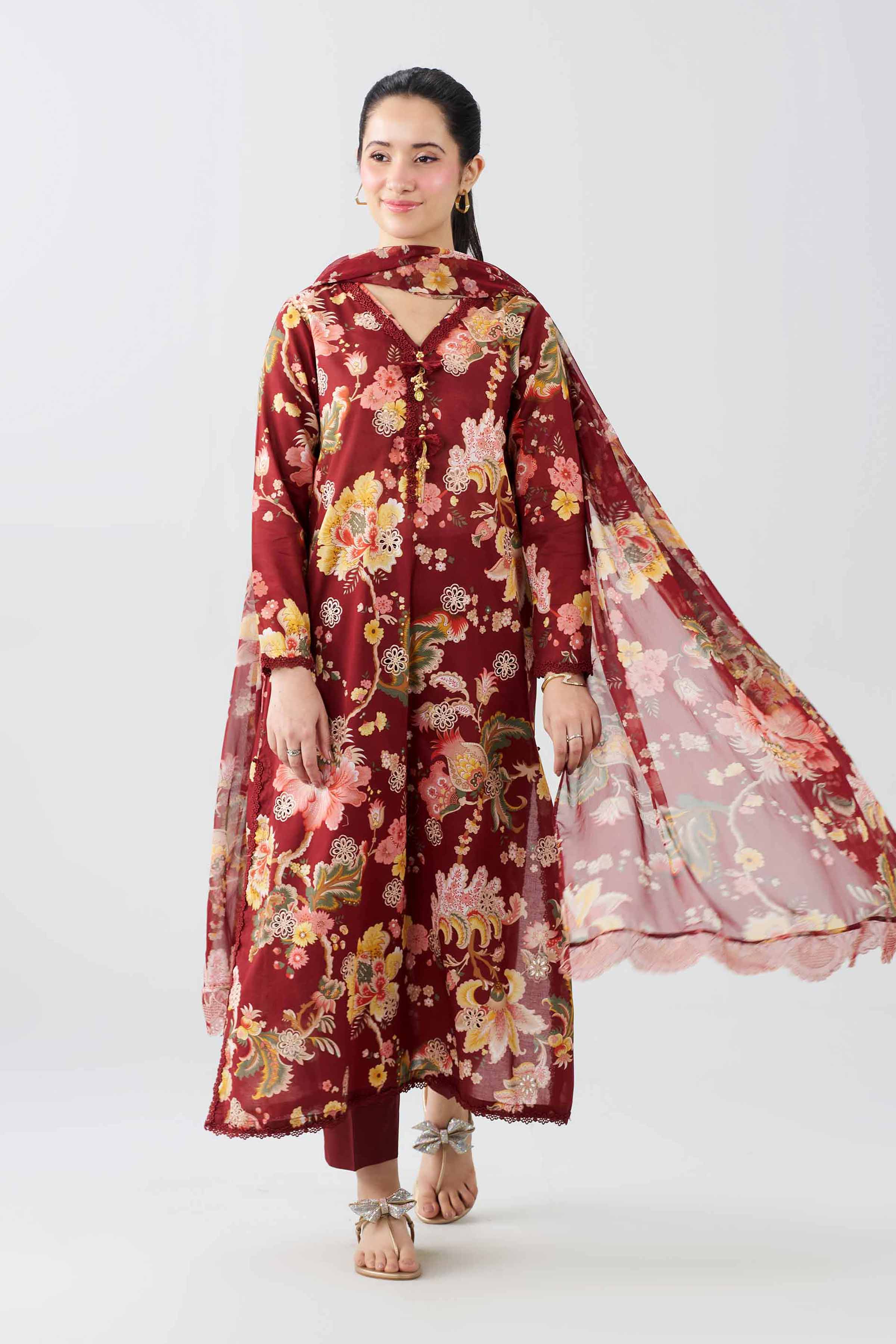 Nishat UK - Multi Embroidered Lawn 3 Pieces ready to wear Suit