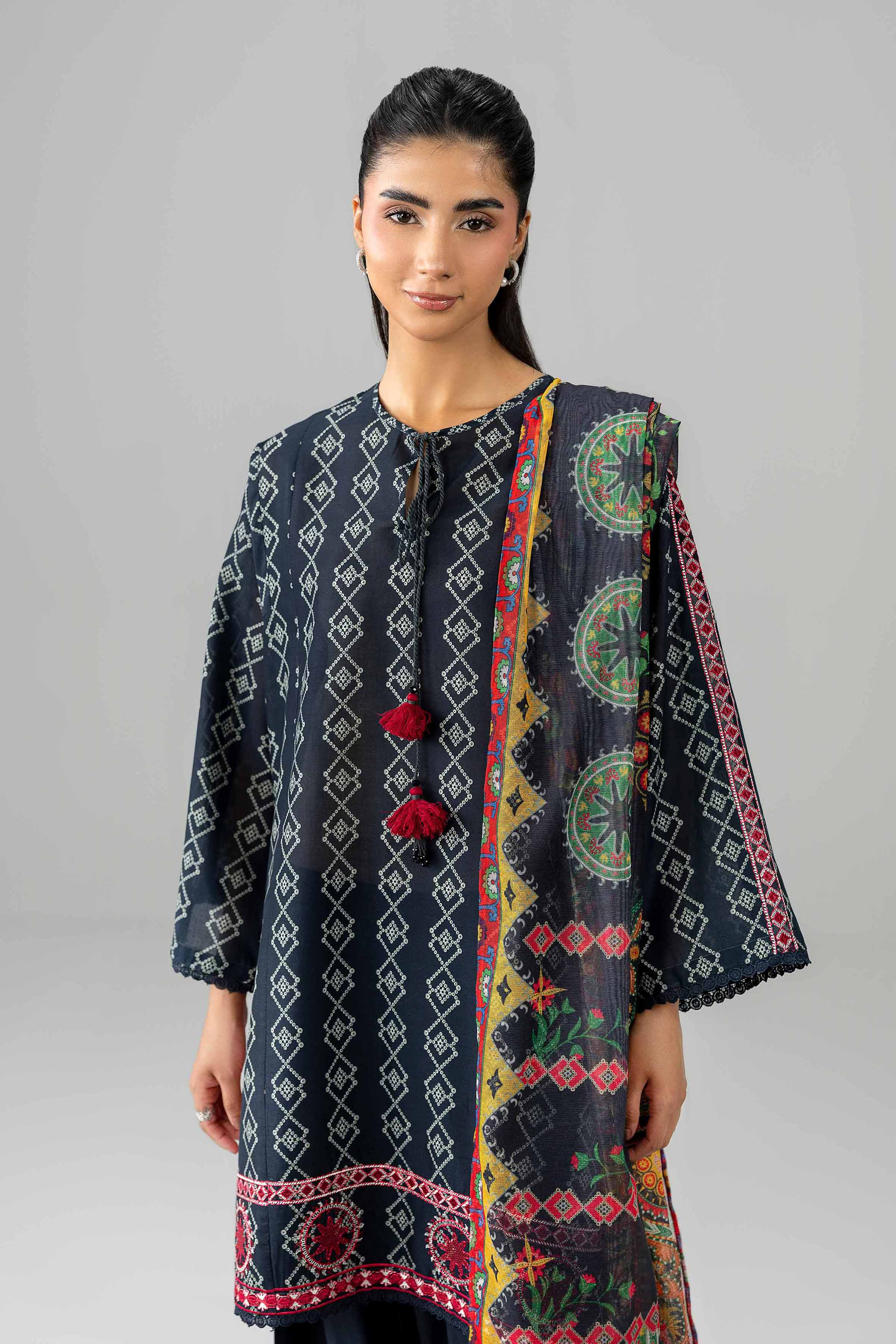 Nishat UK - Blue Embroidered Lawn 3 Piece ready to wear Suit