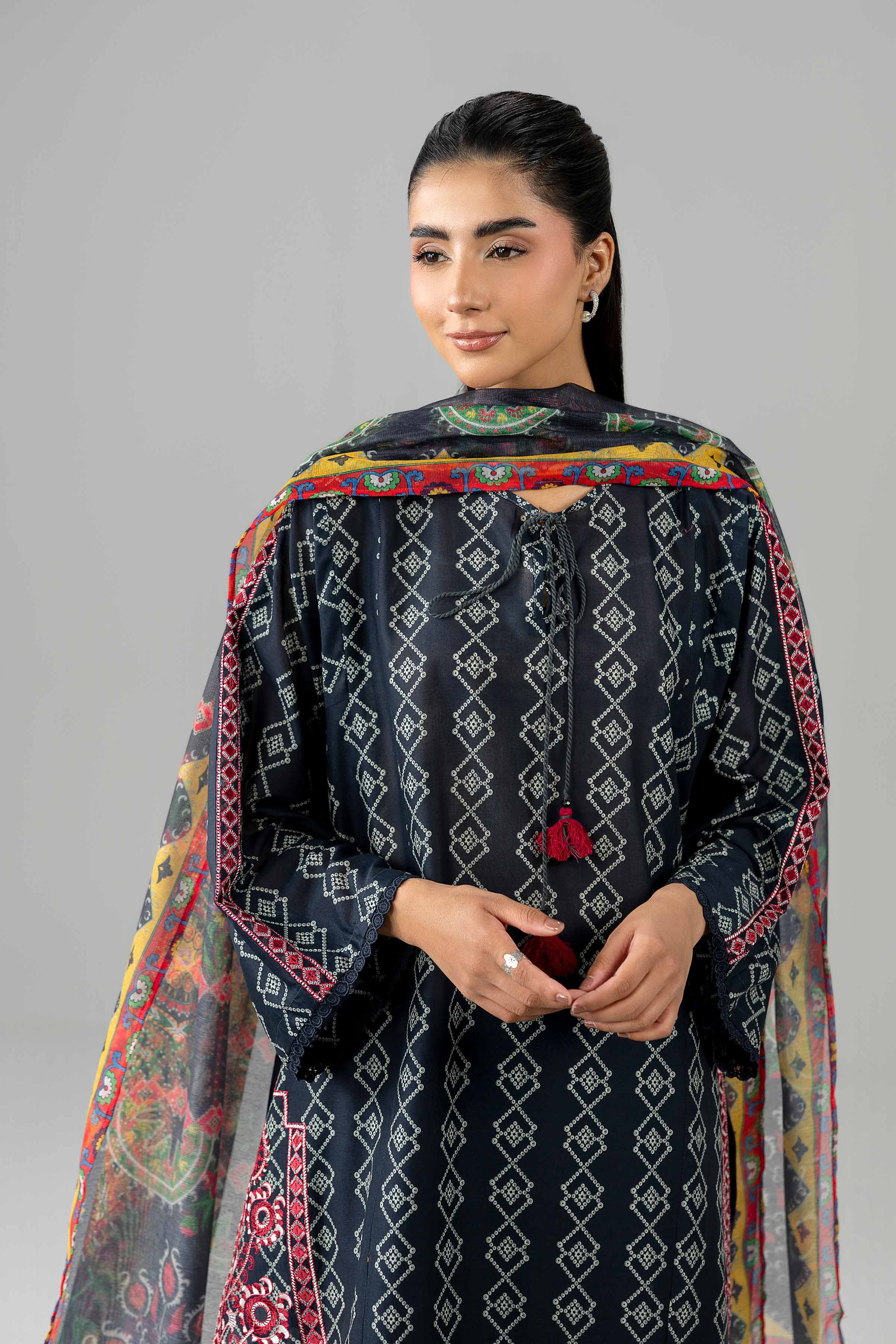 Nishat UK - Blue Embroidered Lawn 3 Piece ready to wear Suit