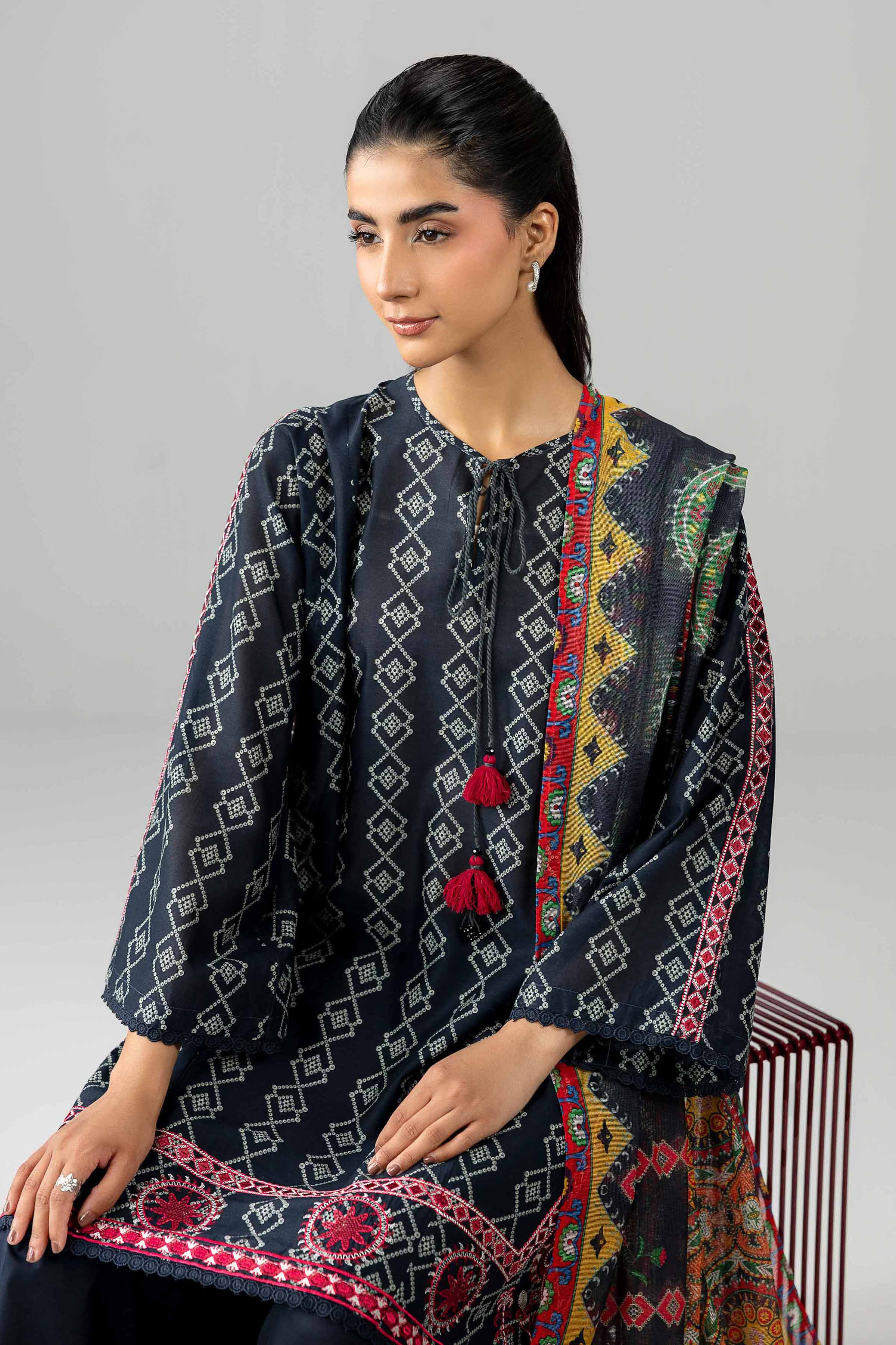 Nishat UK - Blue Embroidered Lawn 3 Piece ready to wear Suit