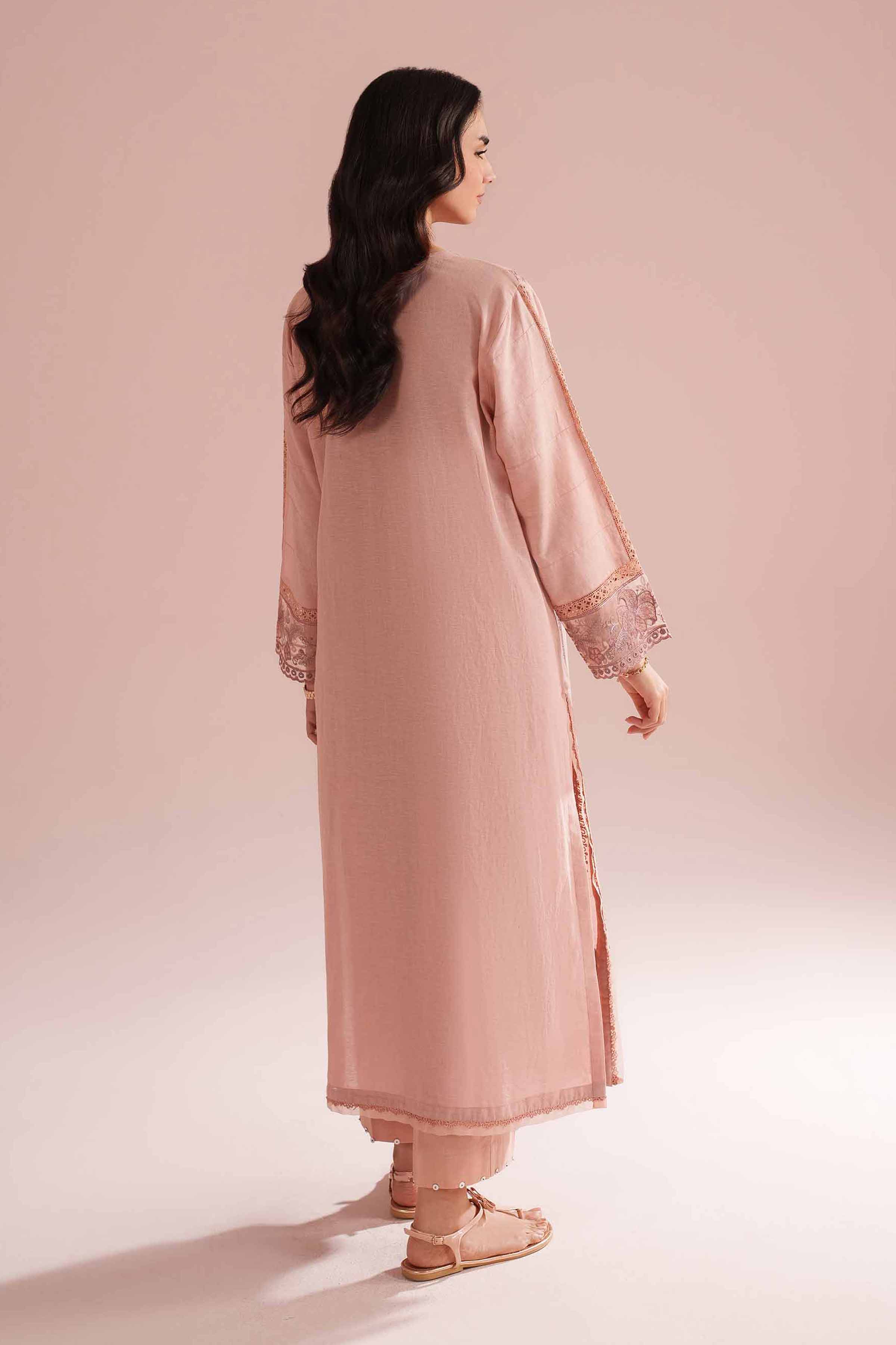 NishatUK - Pink Embroidered Linen 2-piece ready to wear Dress