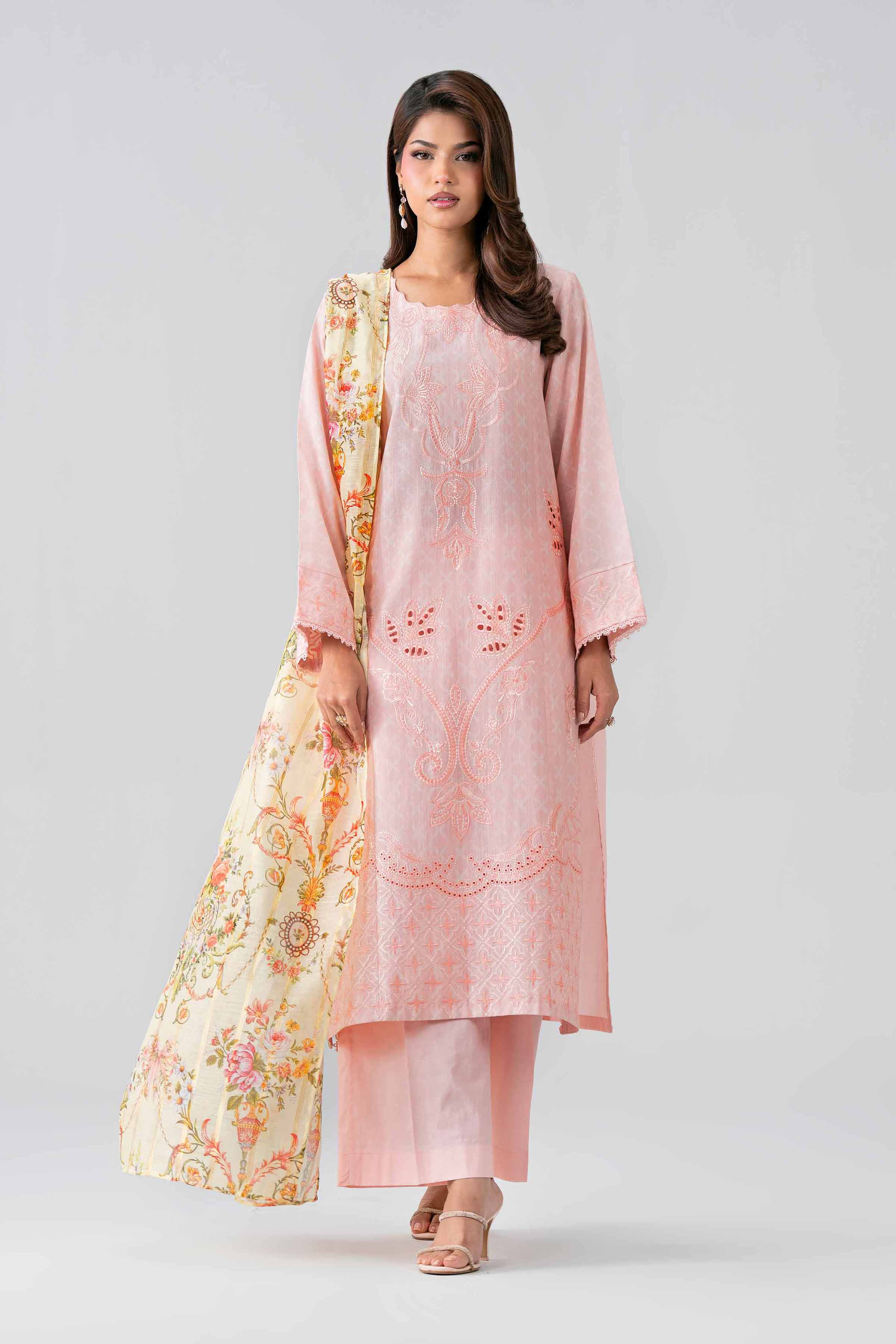 Nishat UK - Pink Embroidered Jacquard 3 Pieces ready to wear Suit