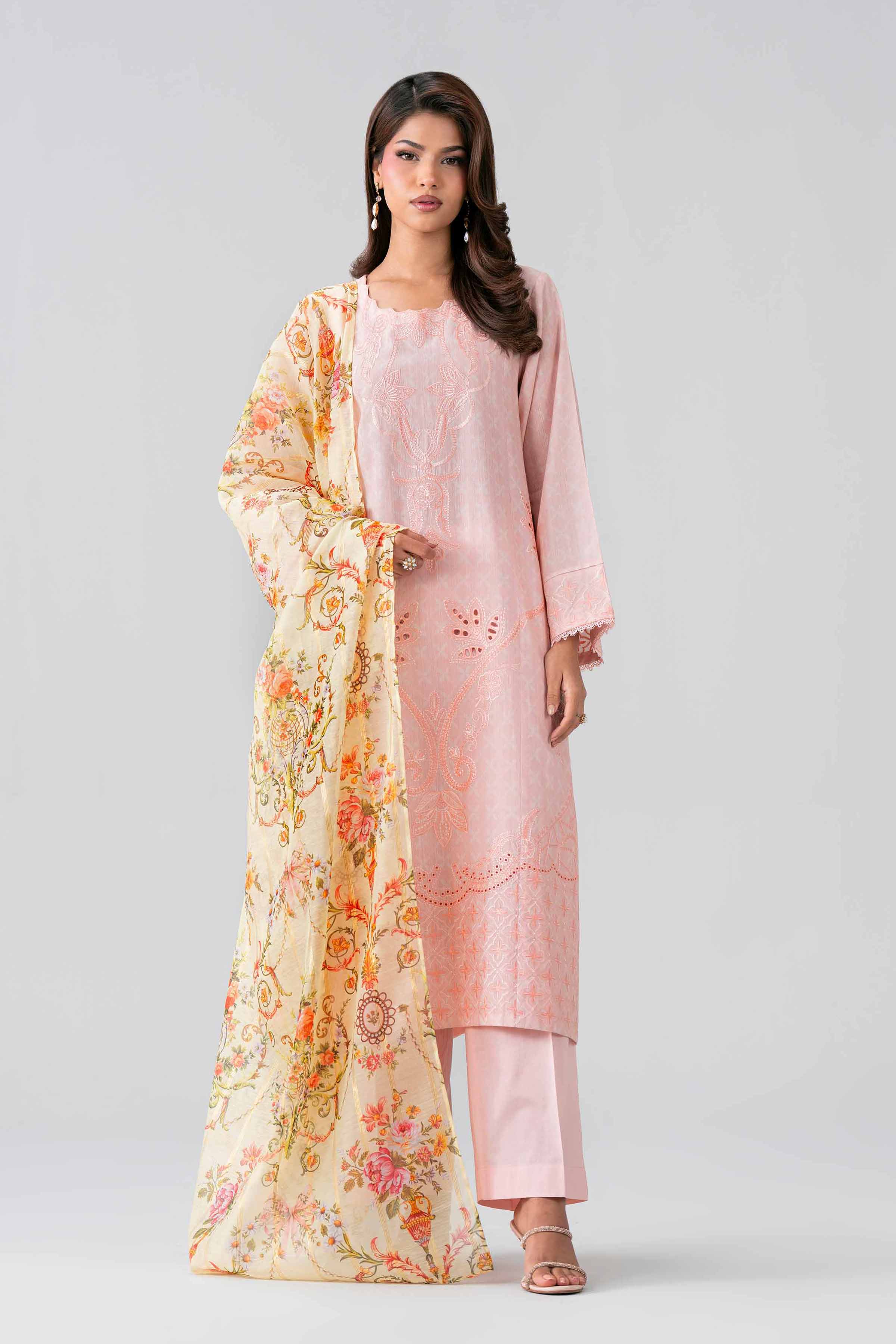 Nishat UK - Pink Embroidered Jacquard 3 Pieces ready to wear Suit