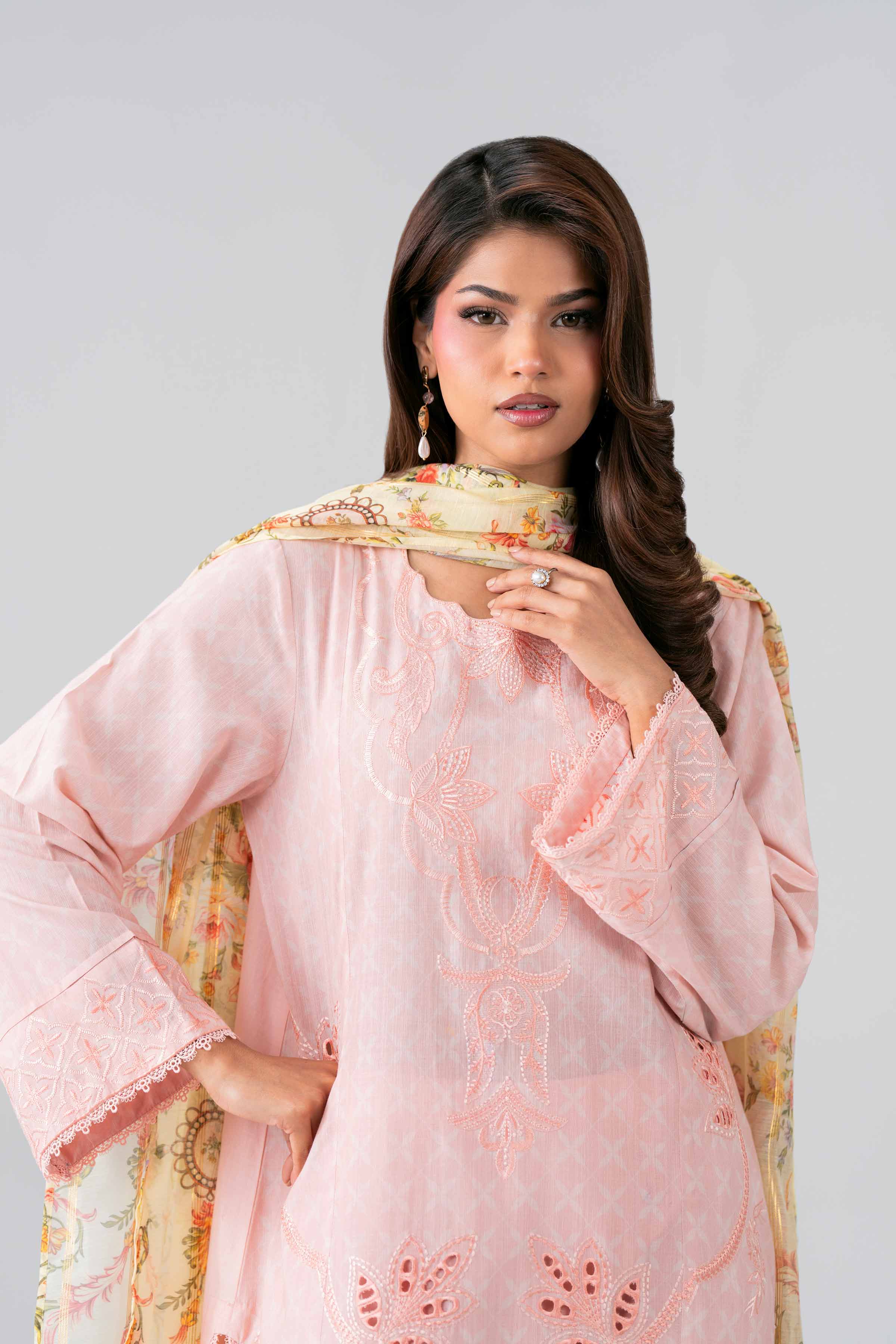 Nishat UK - Pink Embroidered Jacquard 3 Pieces ready to wear Suit