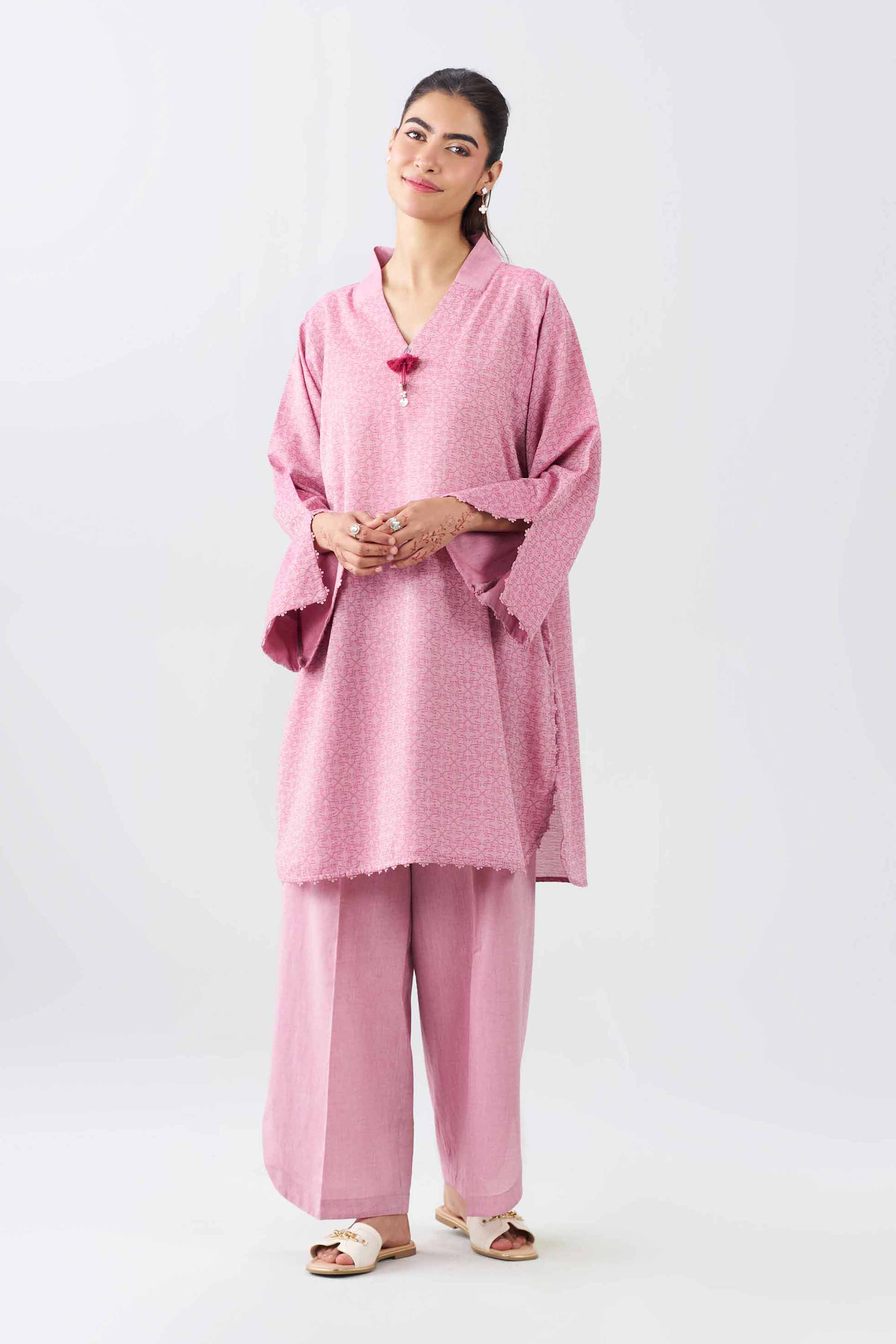 Nishat UK - Pink Printed Jacquard 2 Pieces ready to wear Dress
