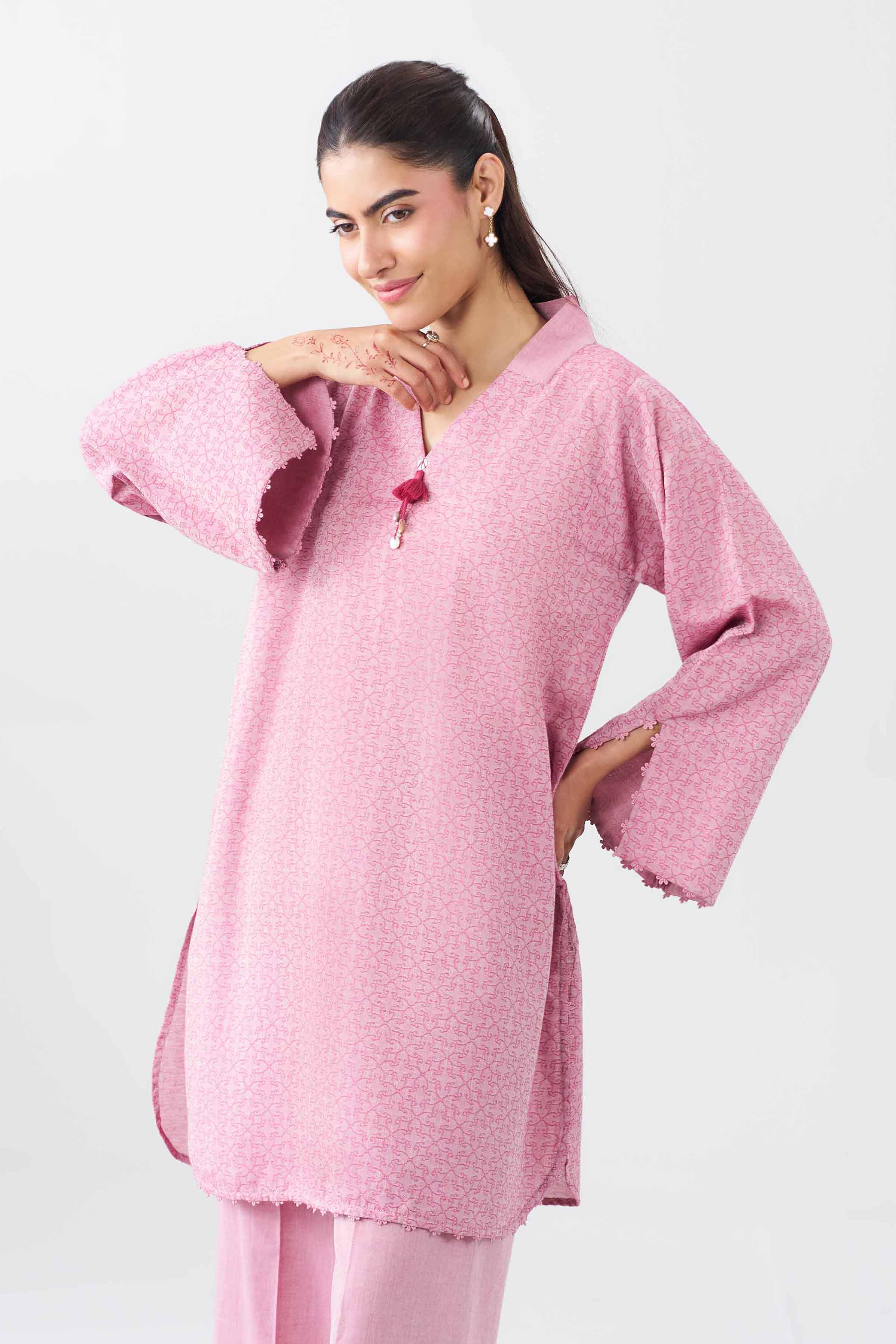 Nishat UK - Pink Printed Jacquard 2 Pieces ready to wear Dress