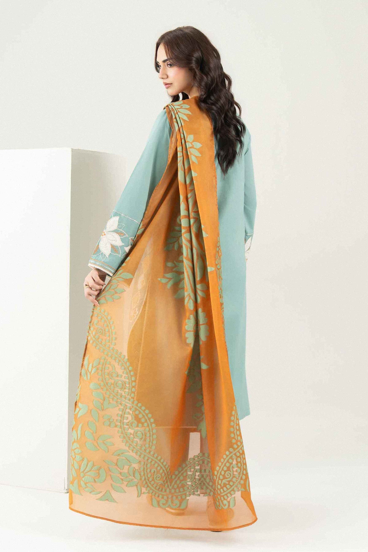 Nishat UK - Blue Embroidered Cambric 3 Pieces ready to wear Suit