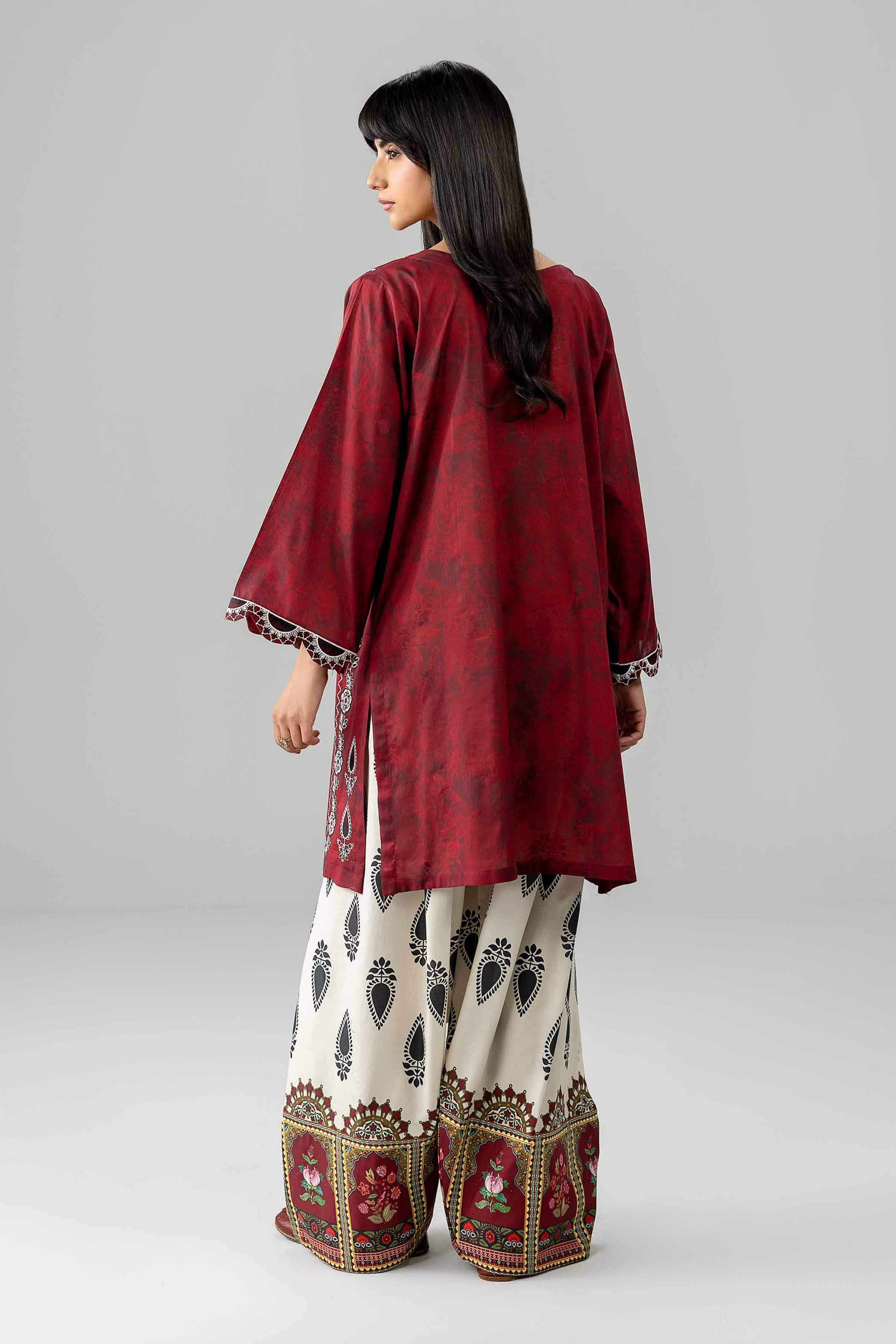 Nishat UK - Red Embroidered Lawn 2 Pieces Ready To Wear Dress