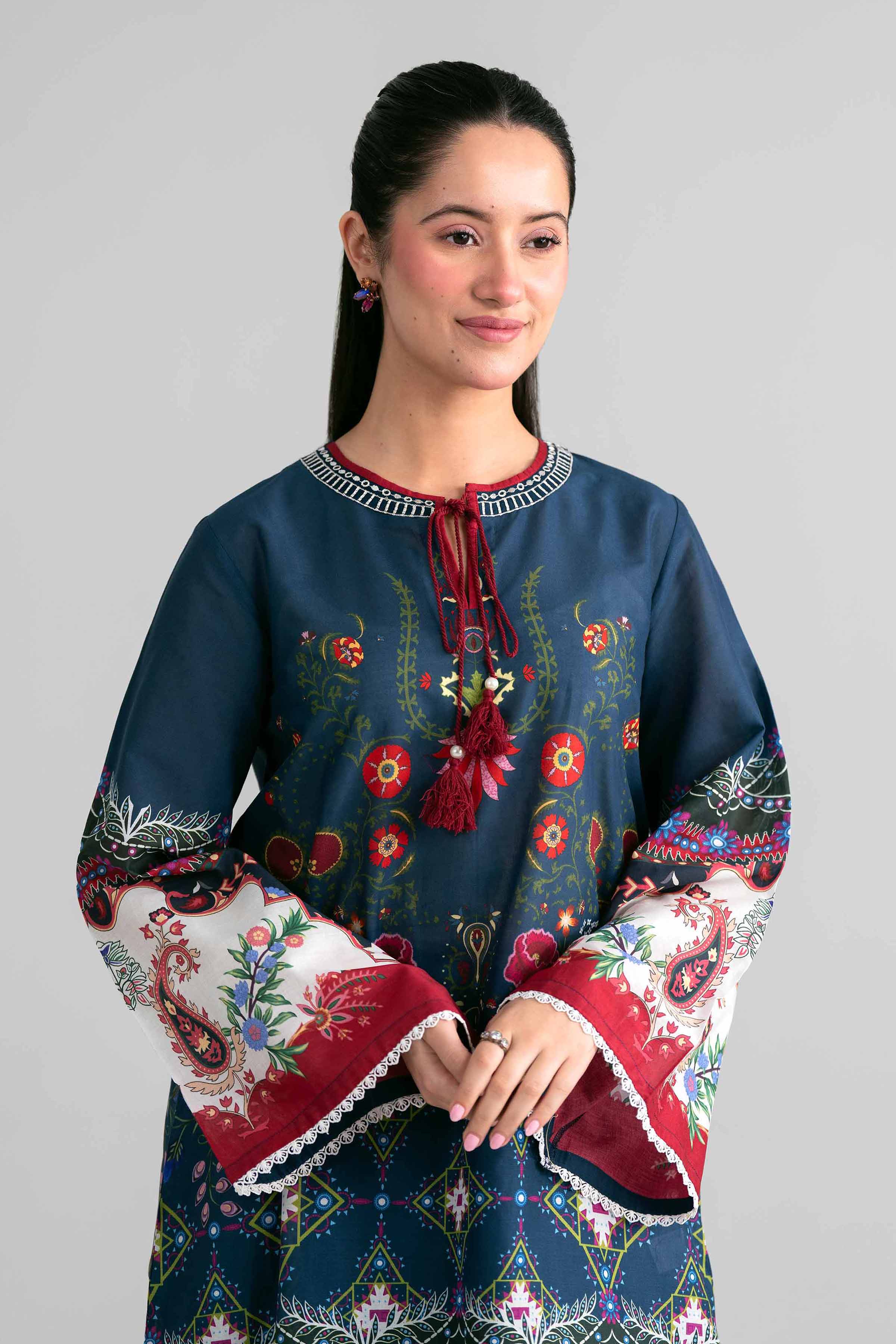 Nishat UK - Blue Embroidered Lawn 2 Piece ready to wear Dress
