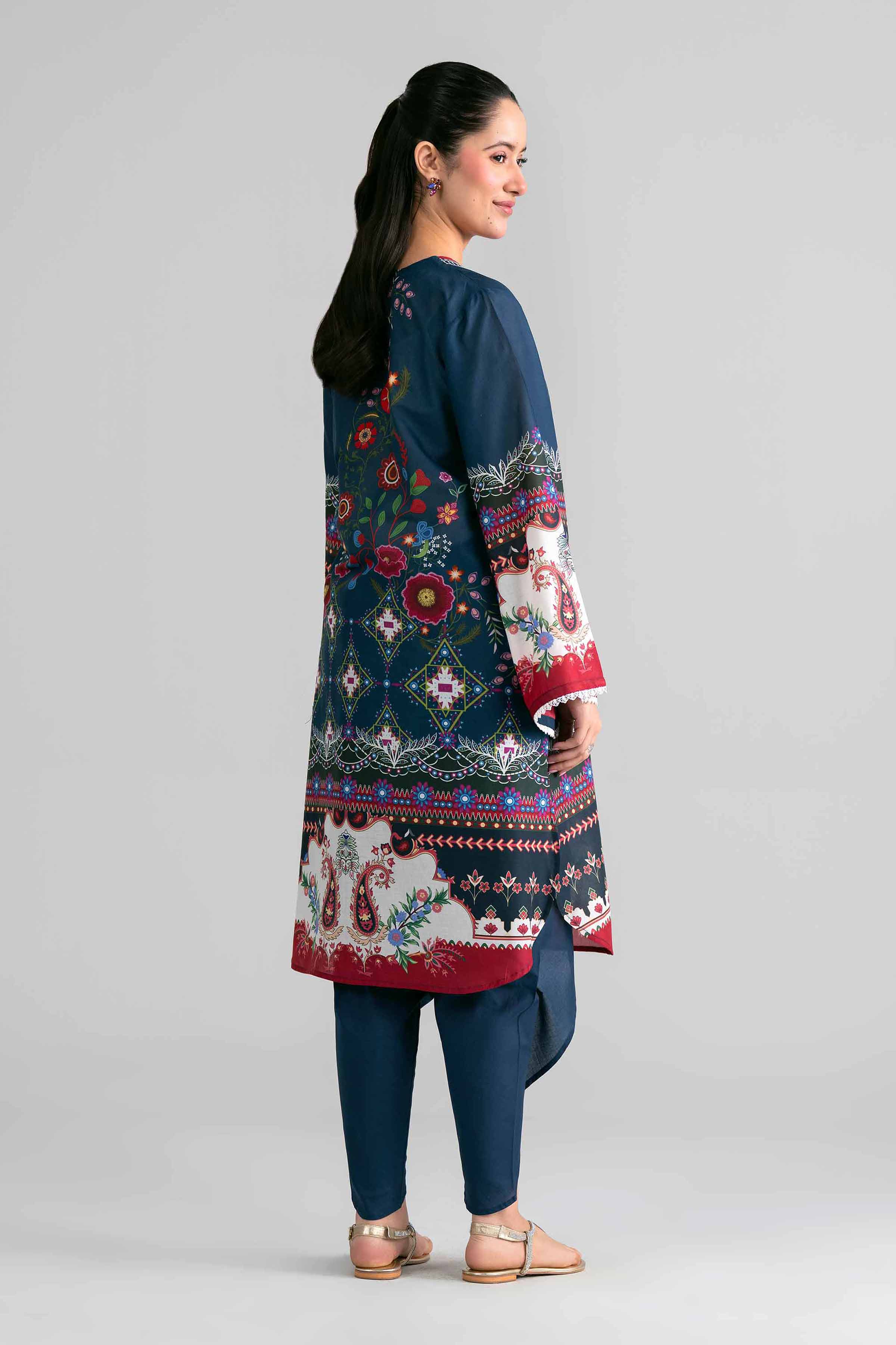 Nishat UK - Blue Embroidered Lawn 2 Piece ready to wear Dress