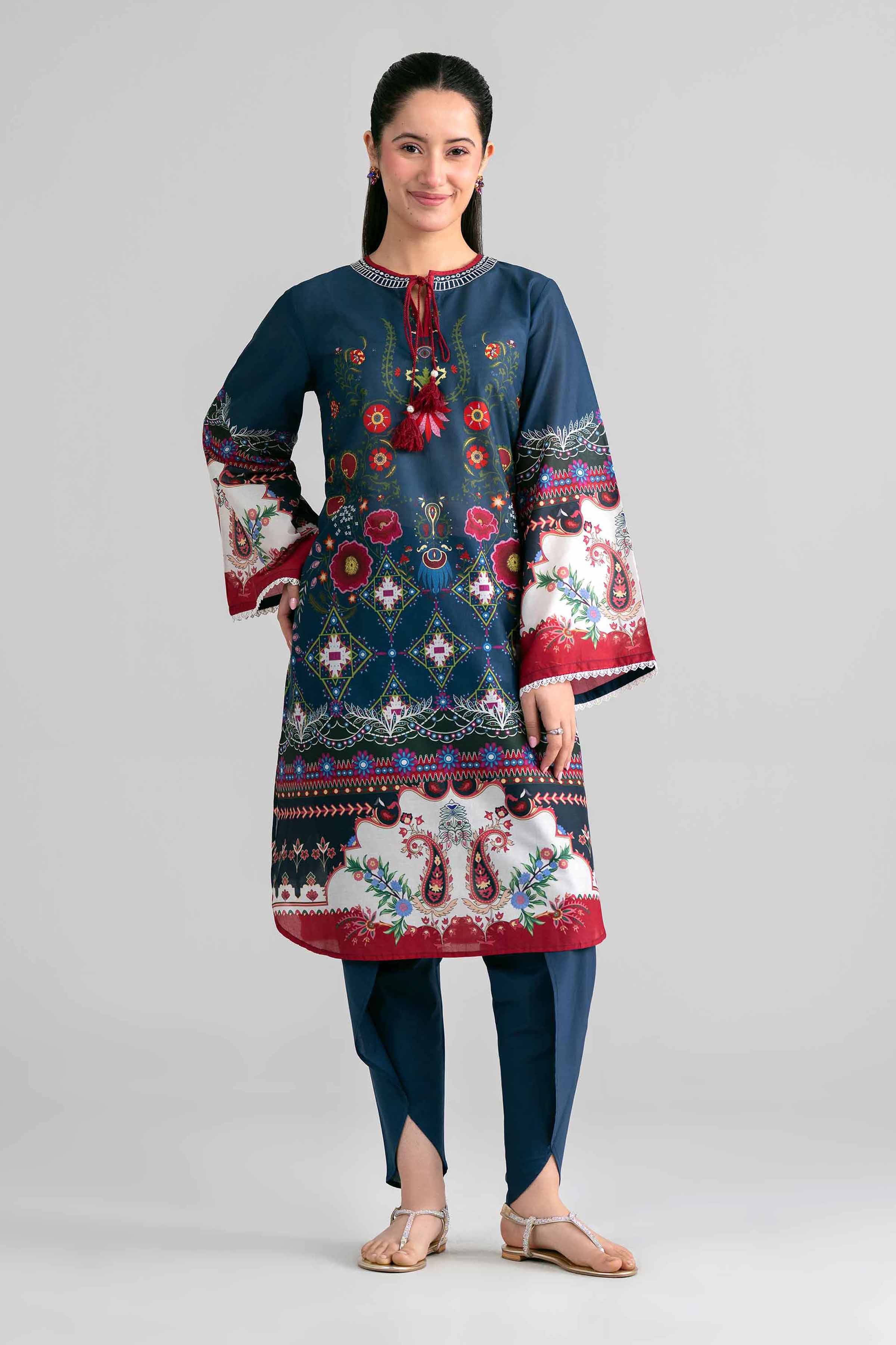Nishat UK - Blue Embroidered Lawn 2 Piece ready to wear Dress