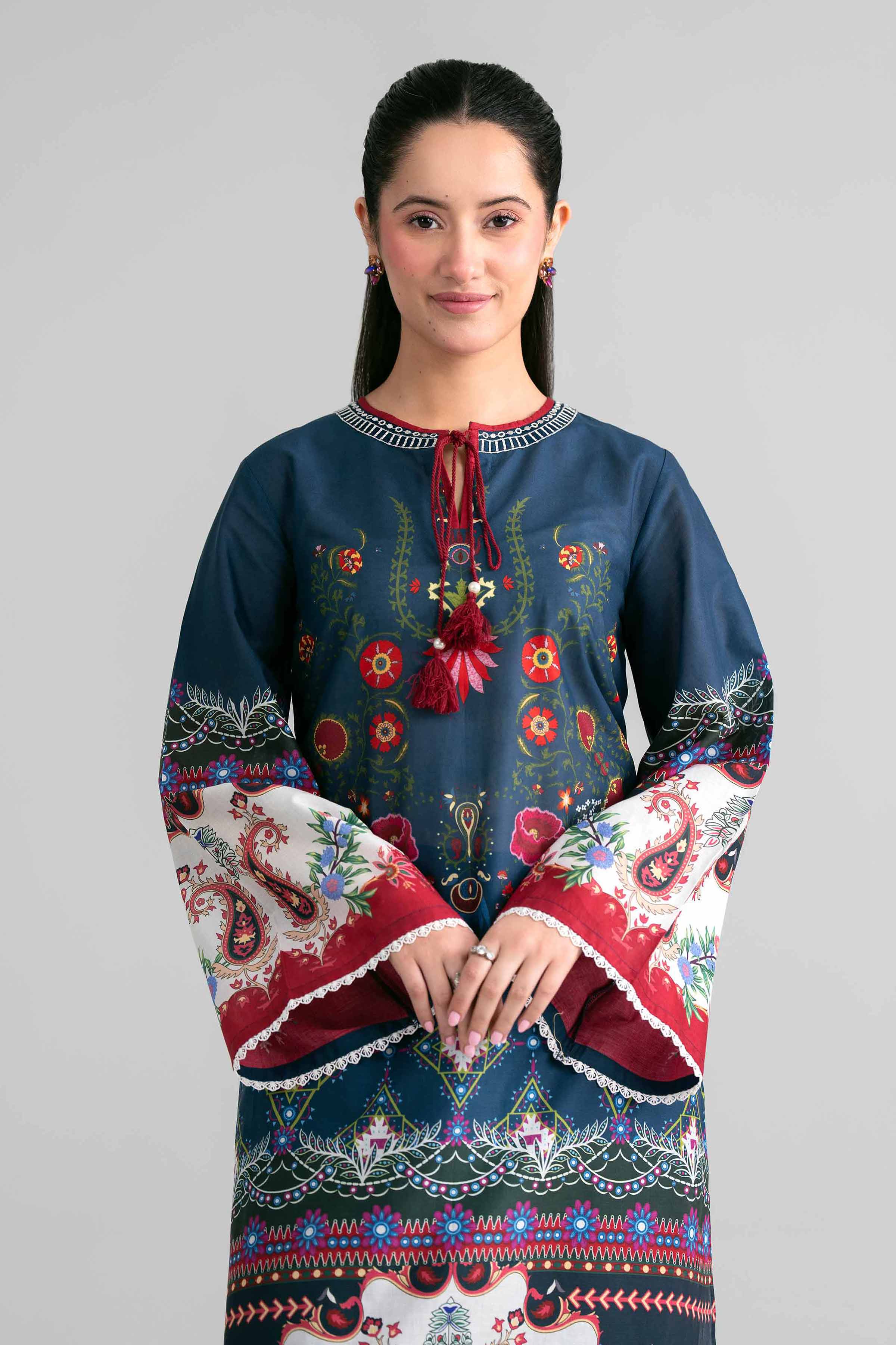 Nishat UK - Blue Embroidered Lawn 2 Piece ready to wear Dress