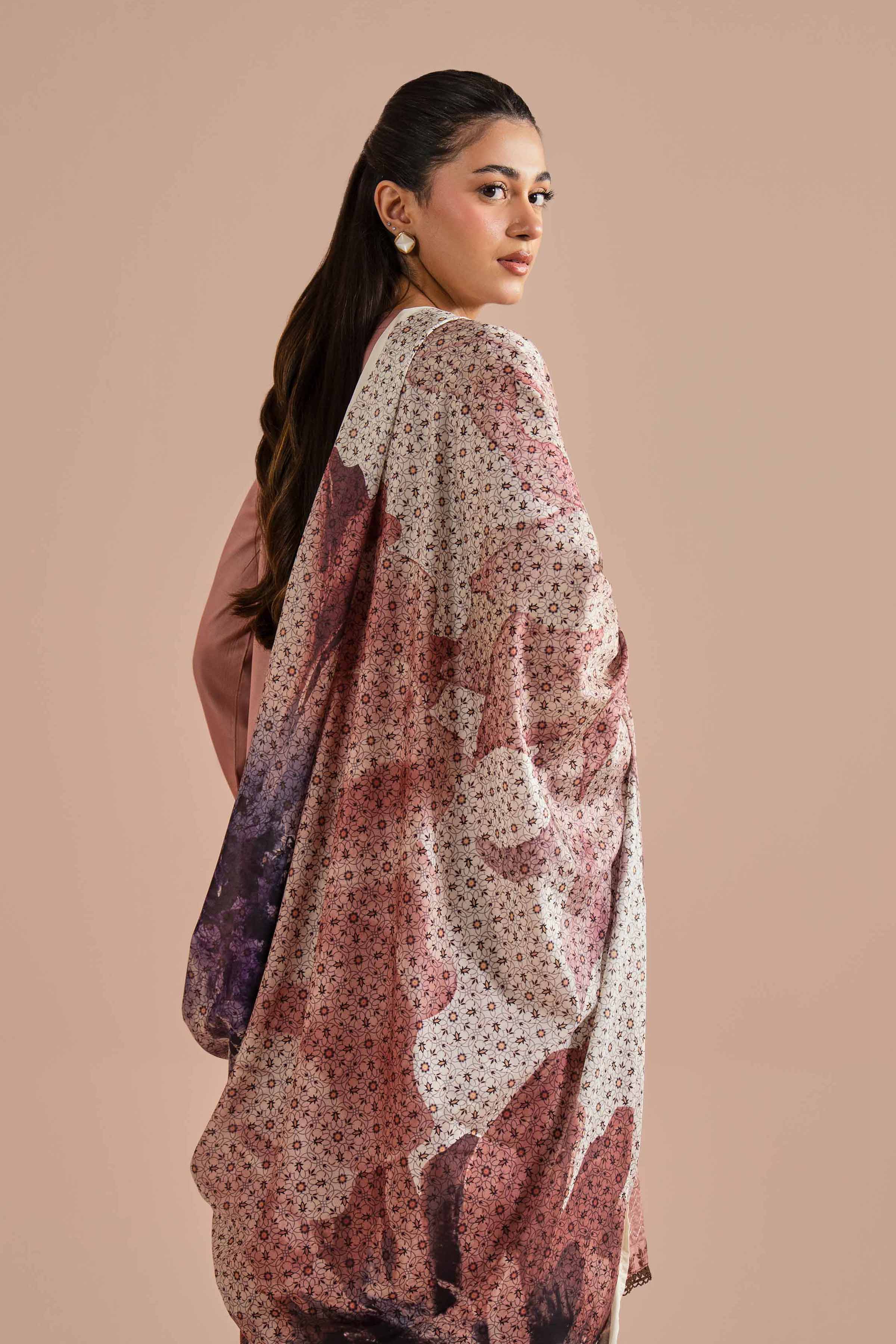 NishatUK - Pink Embroidered Sateen 3-piece ready to wear Suit