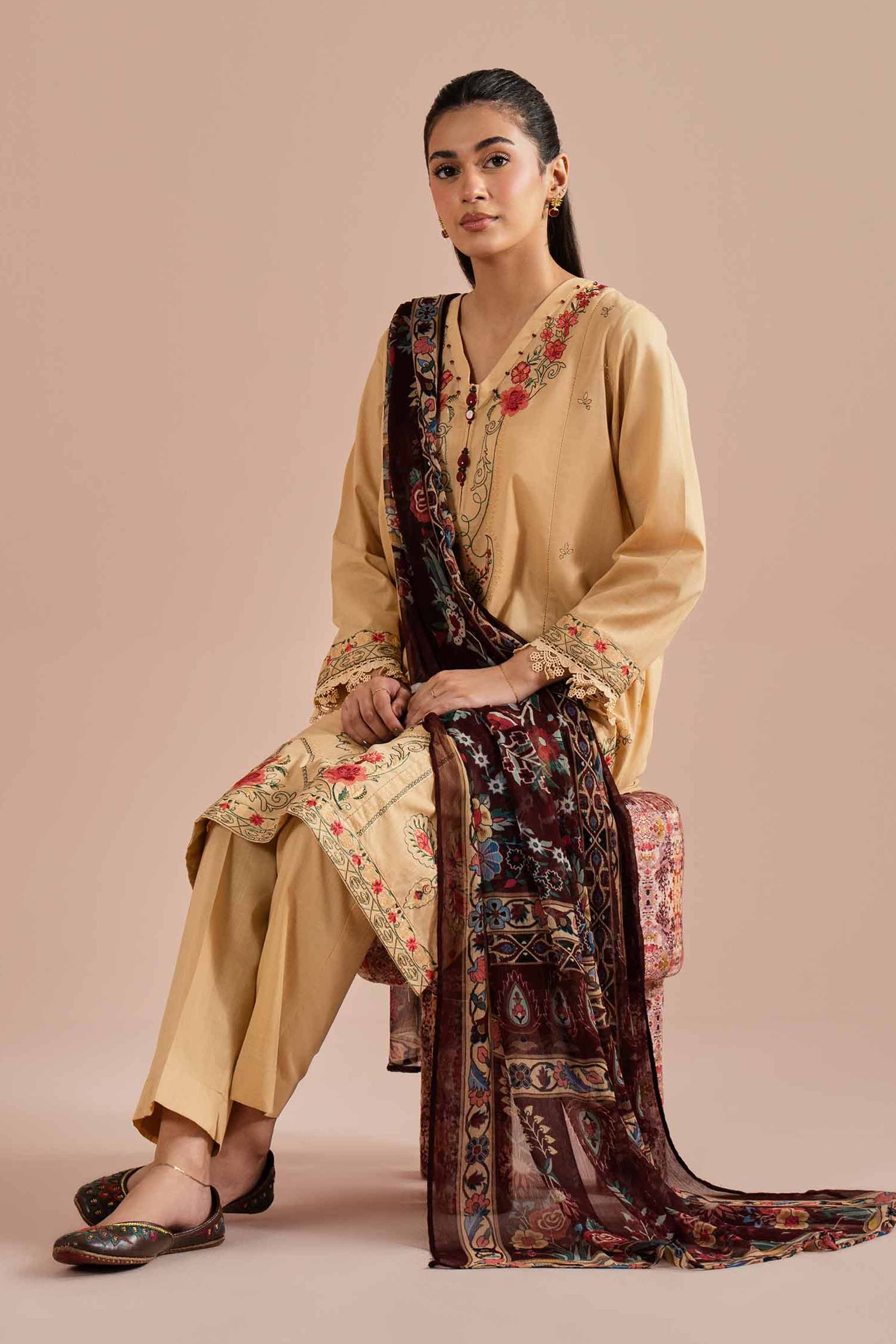 3 Piece - Embroidered Suit - PE26-67 for Women - Pret Collection | Nishat | Shop Online