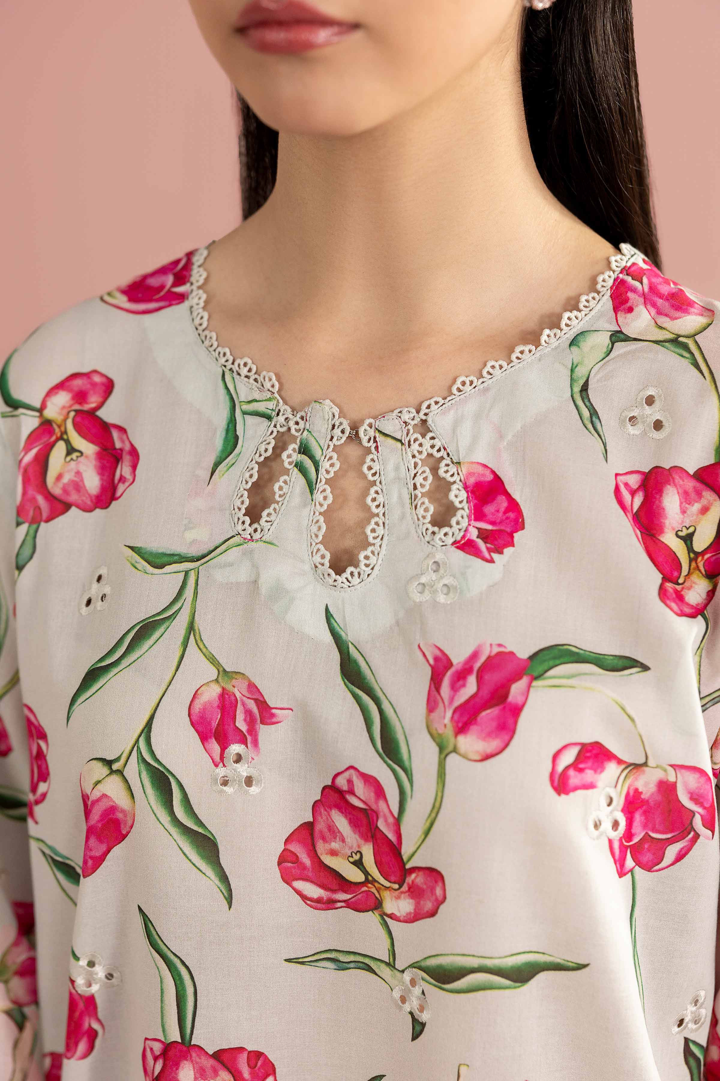 NishatUK - Blue Embroidered Lawn 3-piece ready to wear Suit