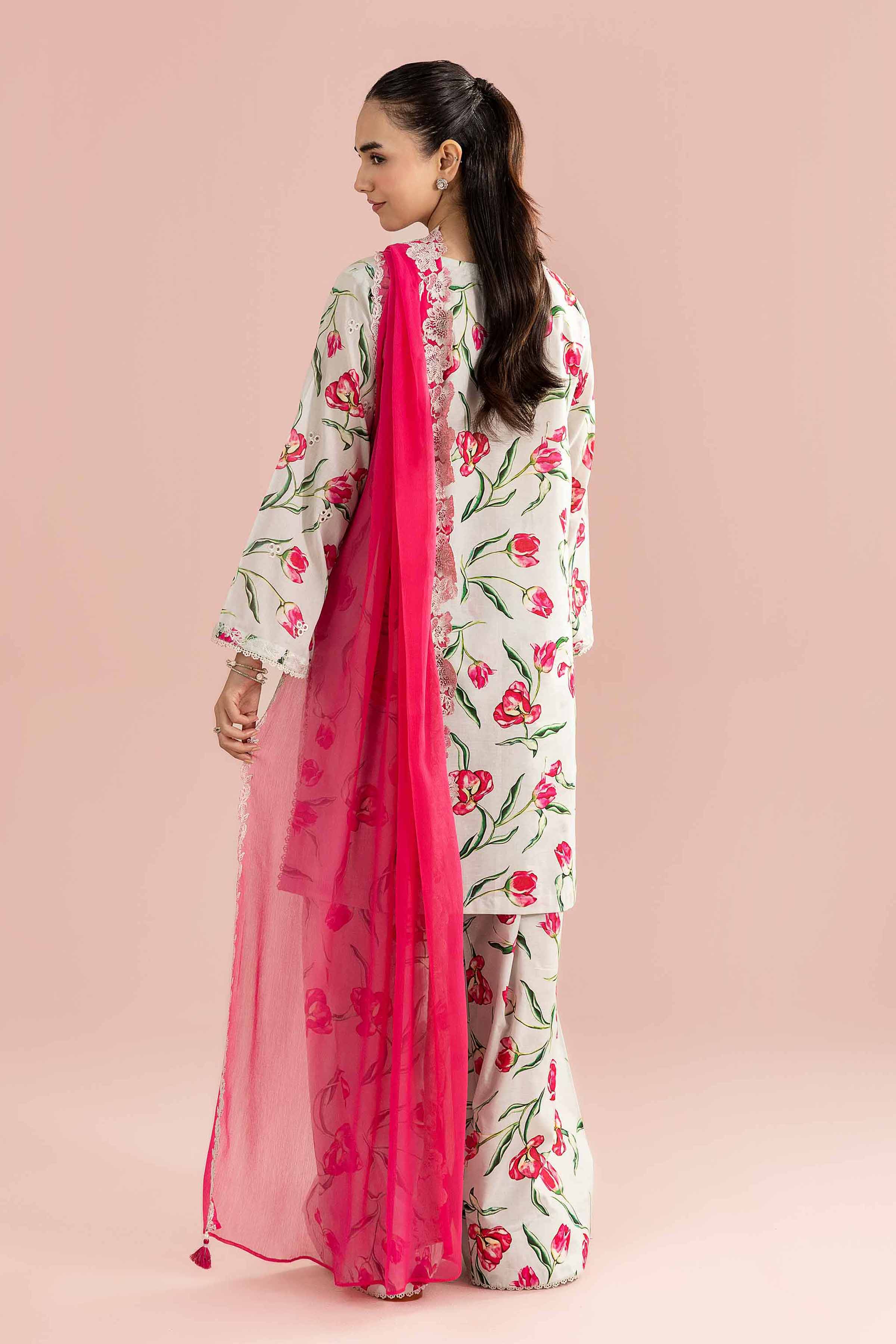 NishatUK - Blue Embroidered Lawn 3-piece ready to wear Suit