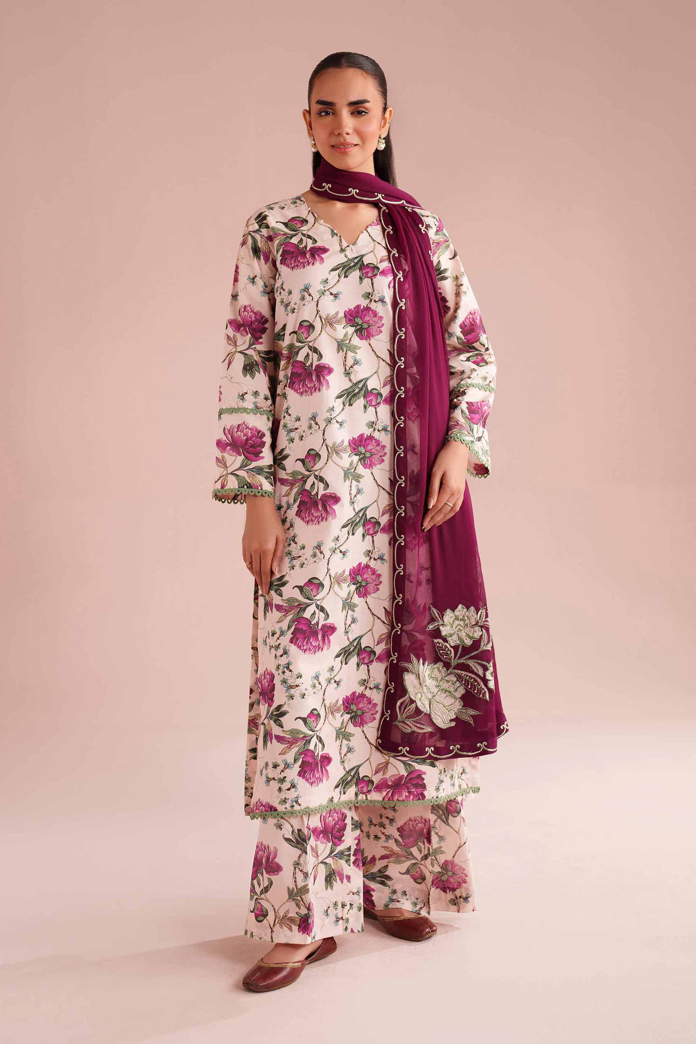 NishatUK - Multi Embroidered Lawn 3-piece ready to wear Suit