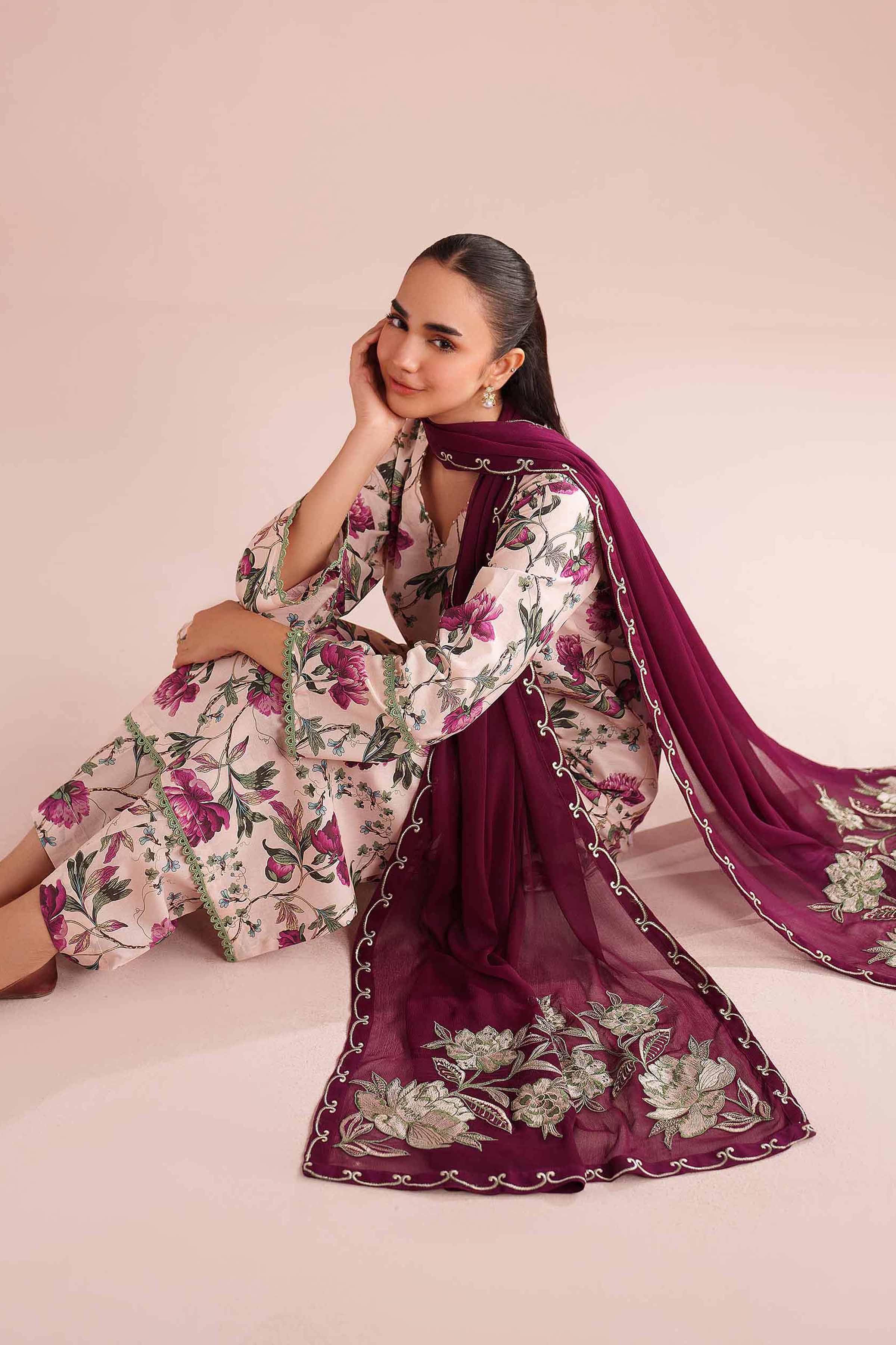 NishatUK - Multi Embroidered Lawn 3-piece ready to wear Suit