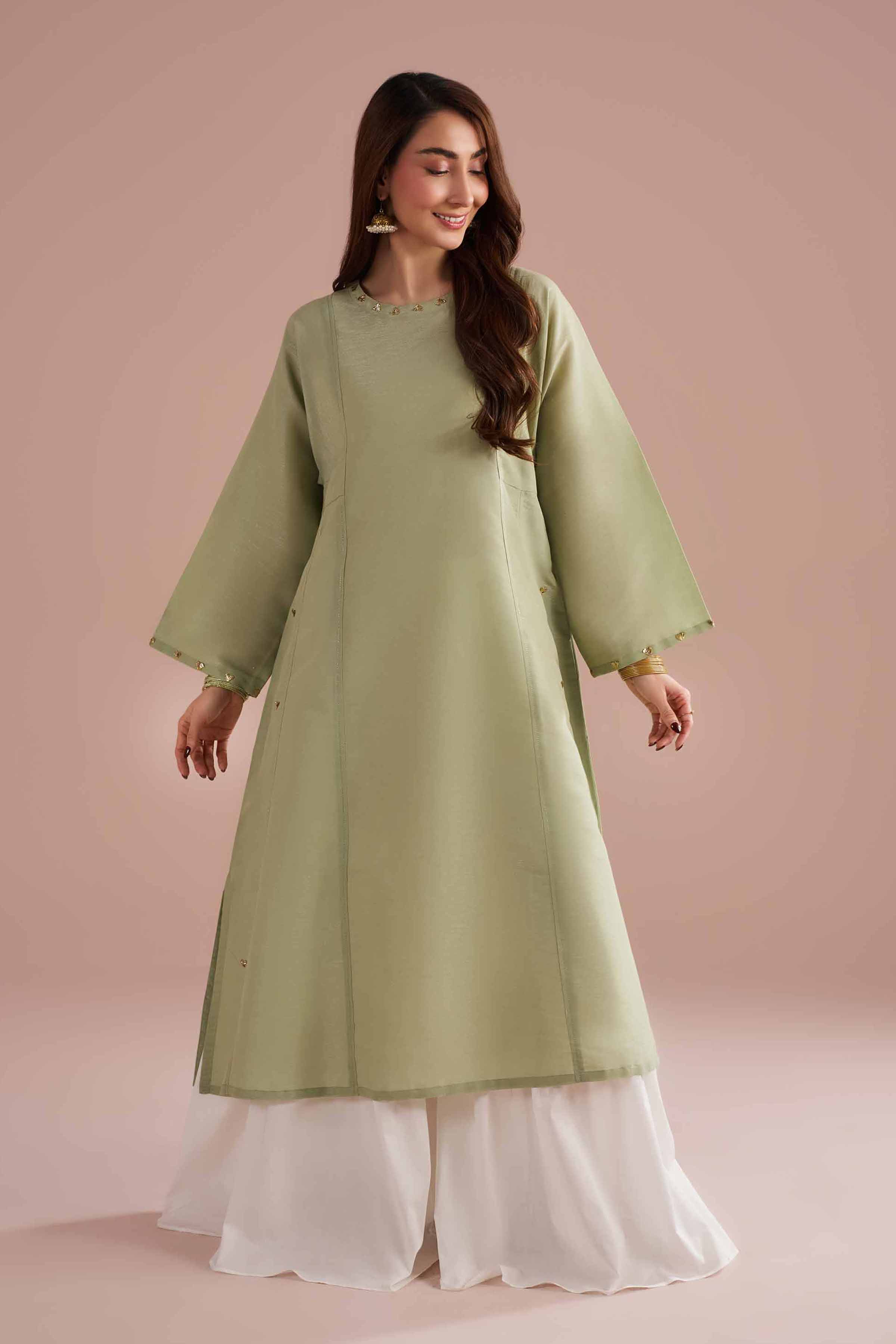 NishatUK - Green Solids Sunrise 1-piece ready to wear Shirt