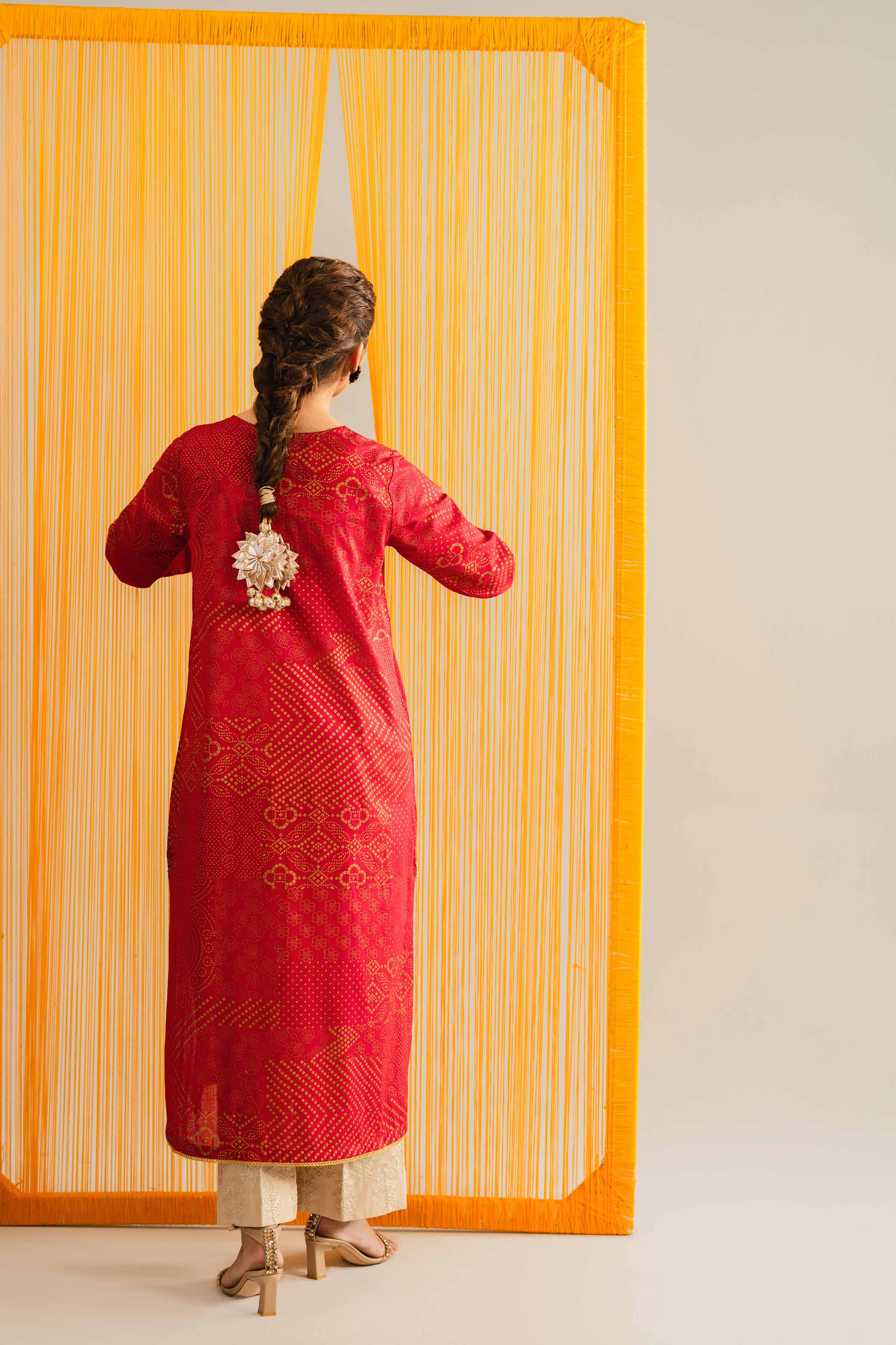 NishatUK - Red Embroidered Lawn 1-piece ready to wear Shirt