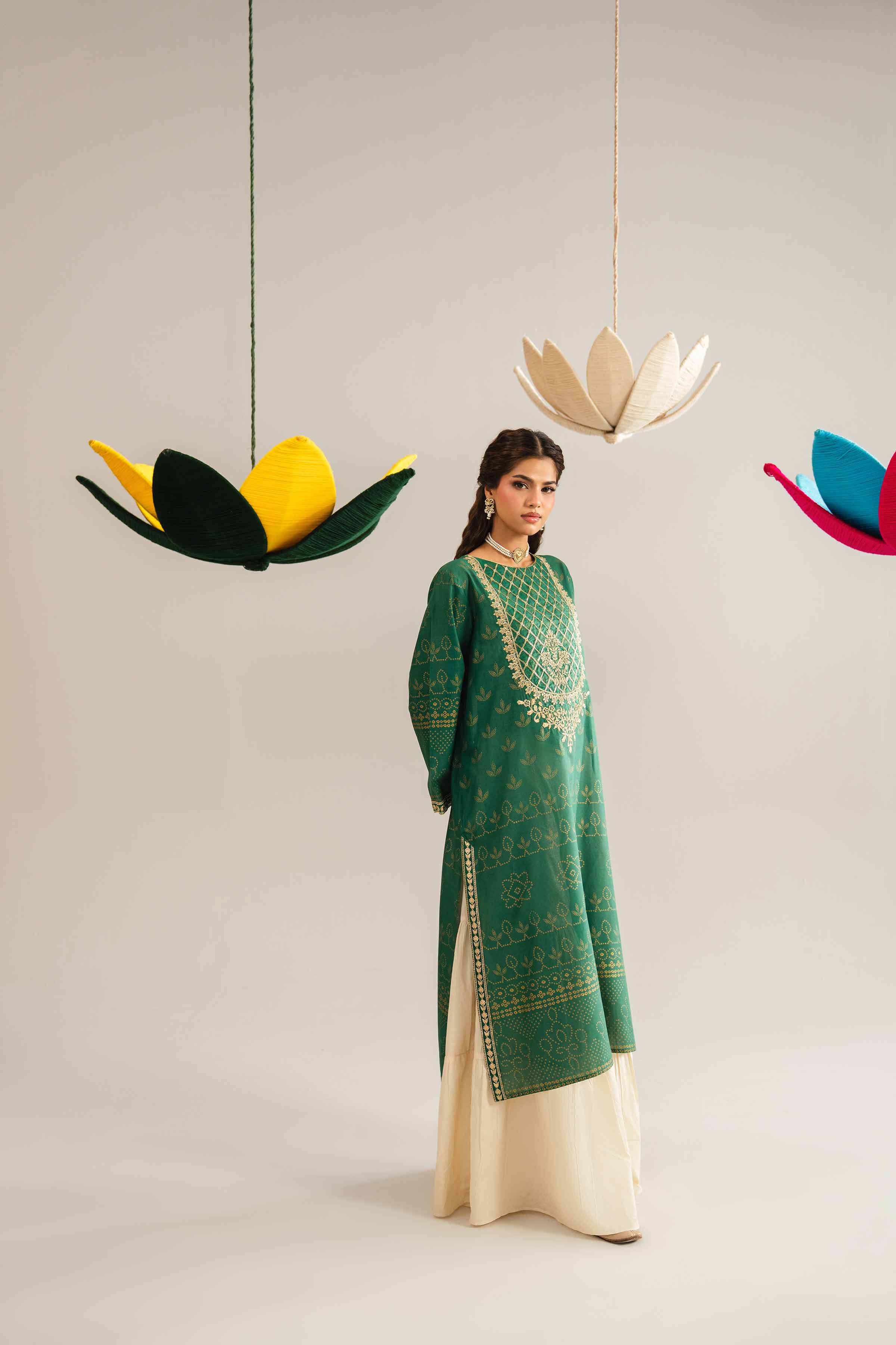 NishatUK - Green Embroidered Lawn 1-piece ready to wear Shirt