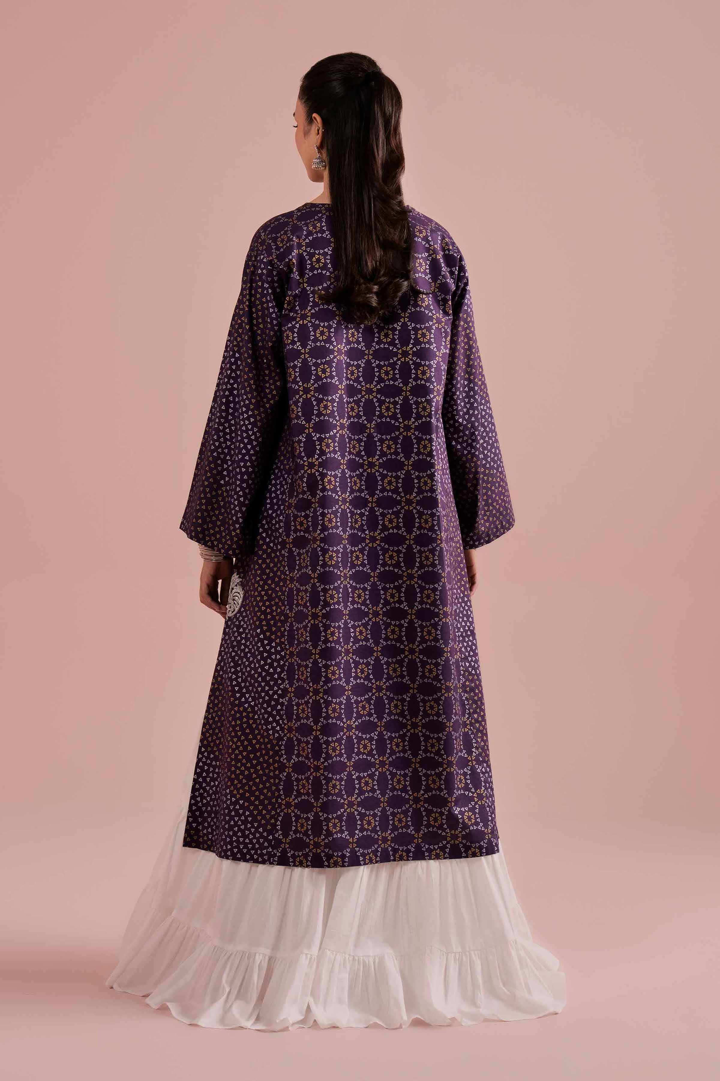 NishatUK - Purple Embroidered Lawn 1-piece ready to wear Shirt
