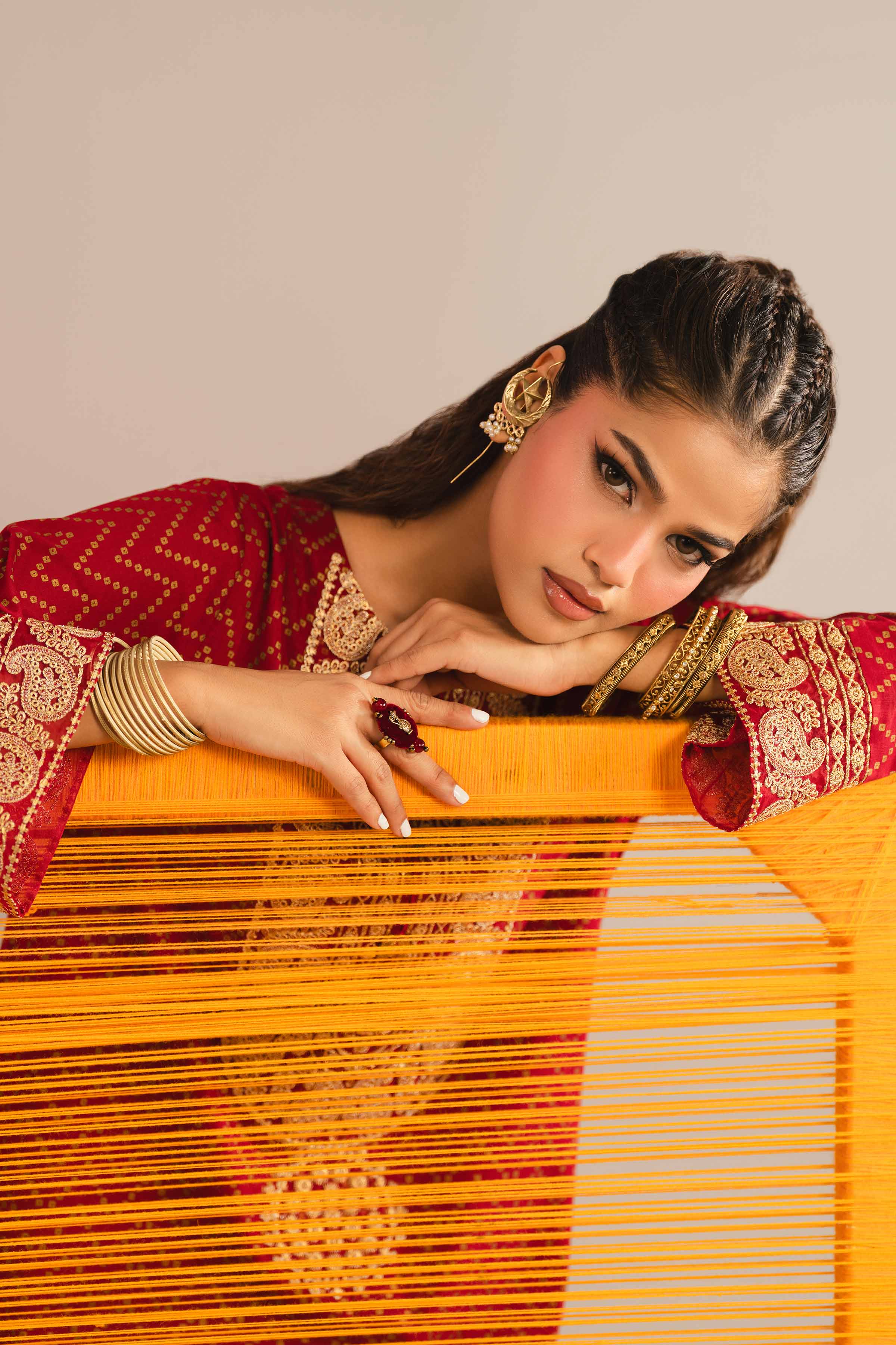 NishatUK - Red Embroidered Lawn 1-piece ready to wear Shirt