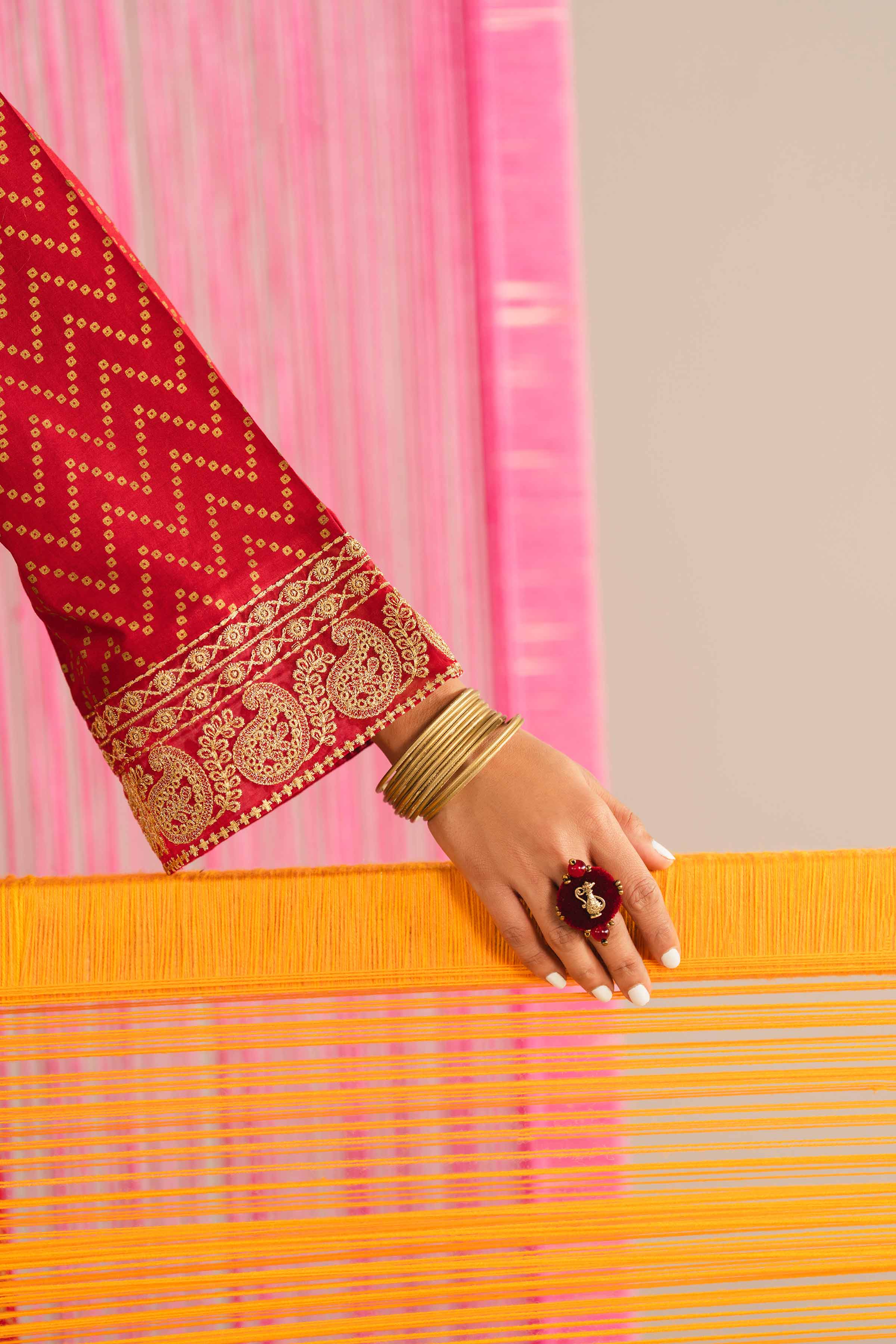 NishatUK - Red Embroidered Lawn 1-piece ready to wear Shirt