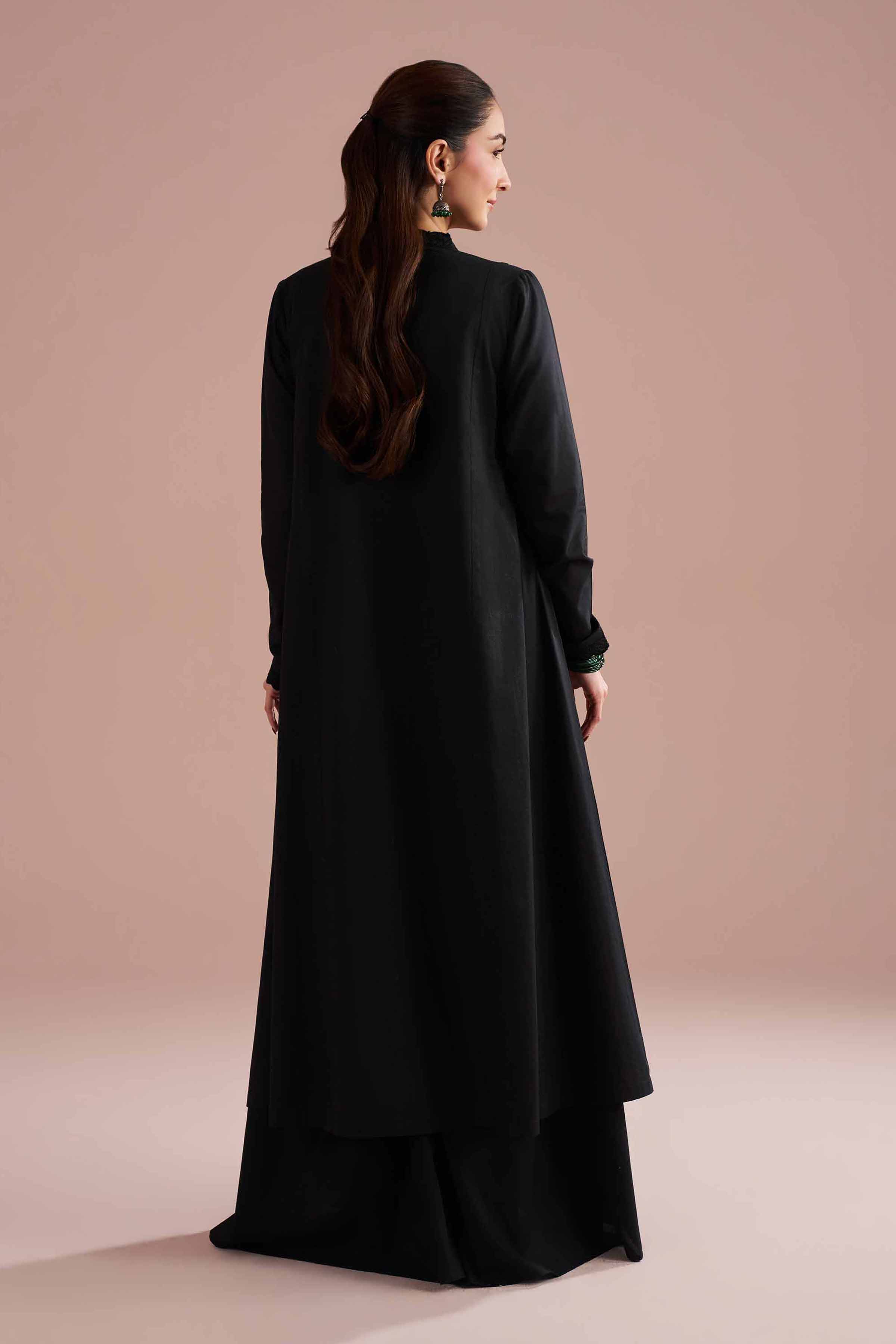 NishatUK - Black Embroidered Cambric  ready to wear Dress