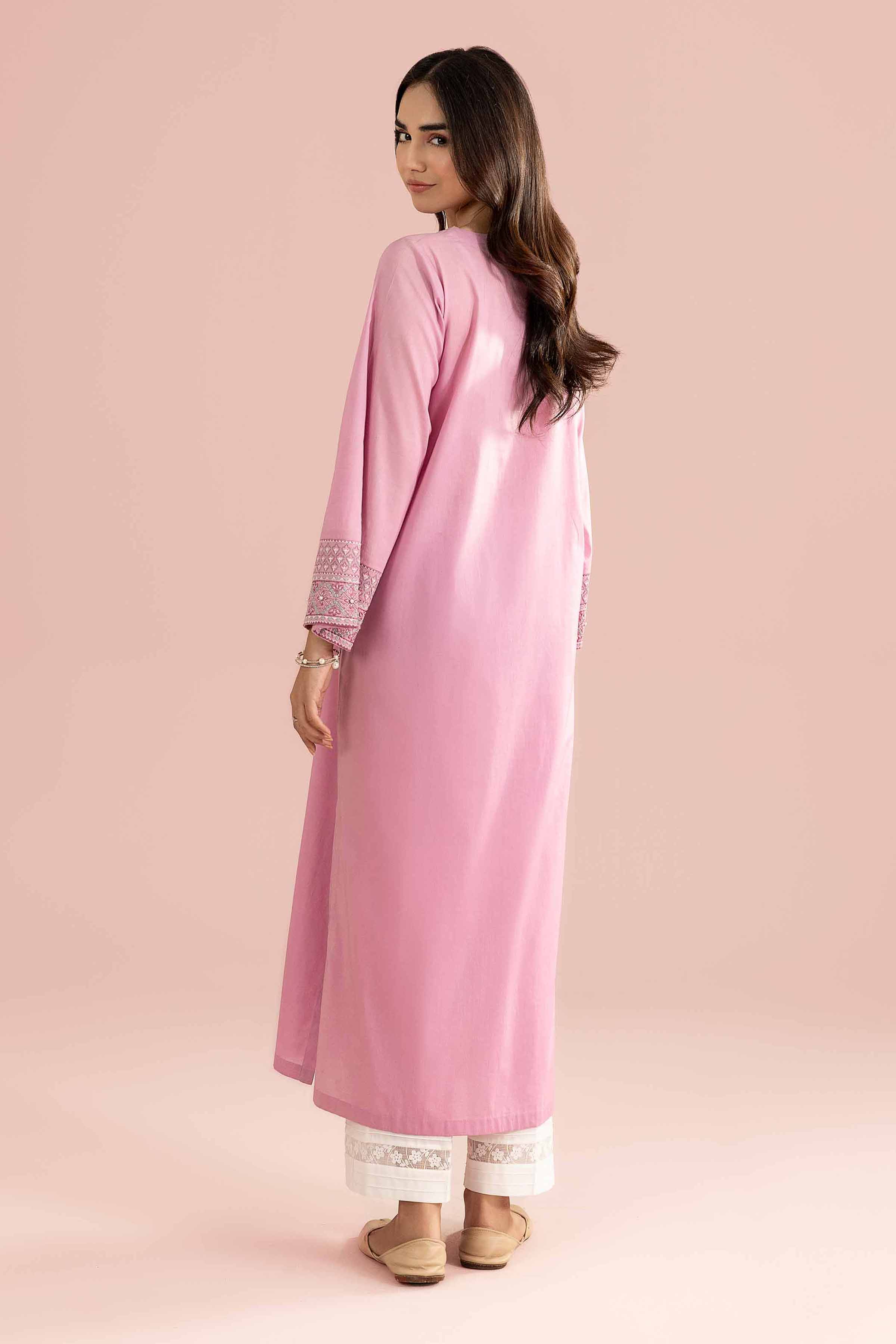 Nishat UK - Pink Embroidered Yarn Dyed 1 Piece Ready To Wear Shirt