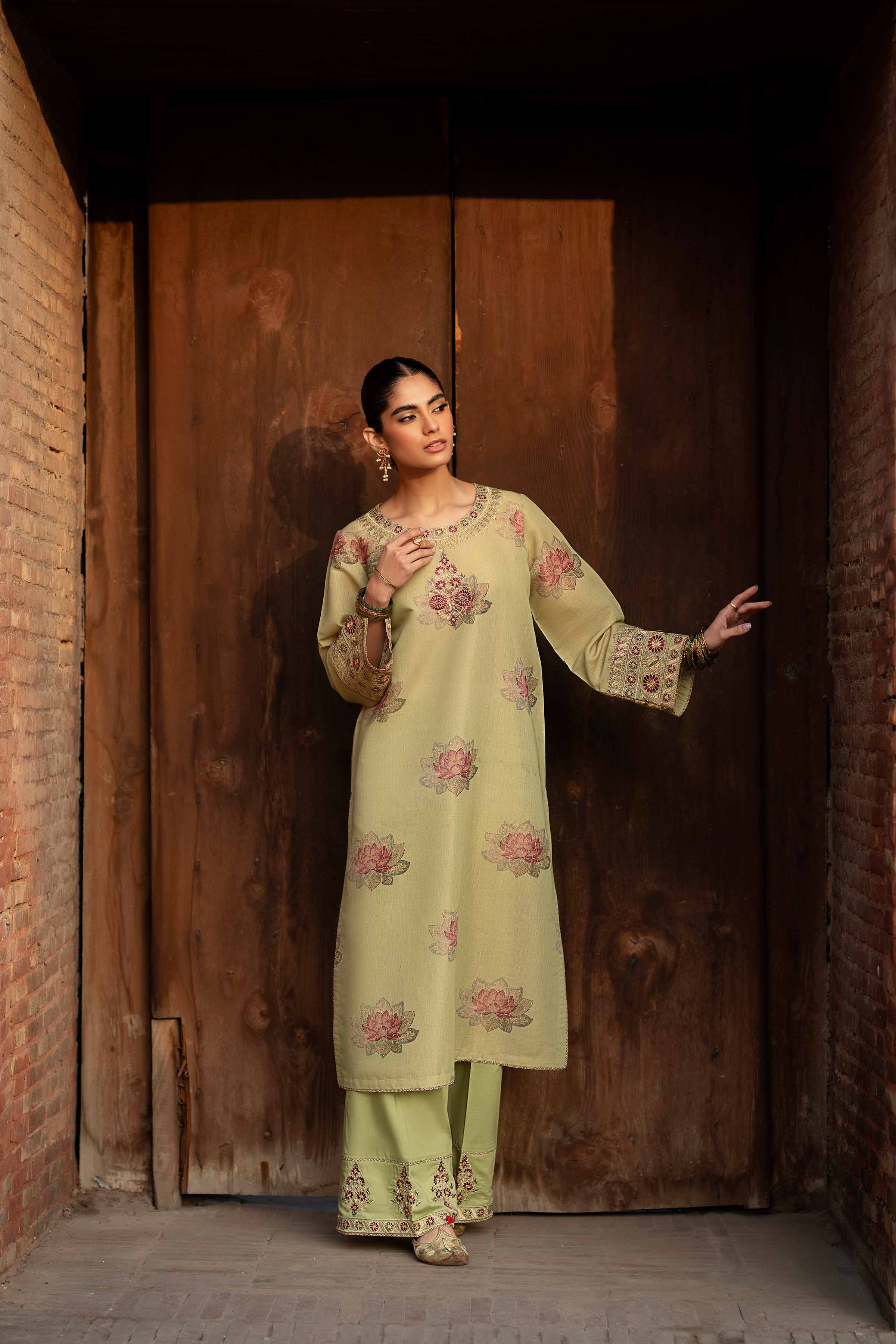 NishatUK - Pistachio Embroidered Jacquard 2-piece ready to wear Dress