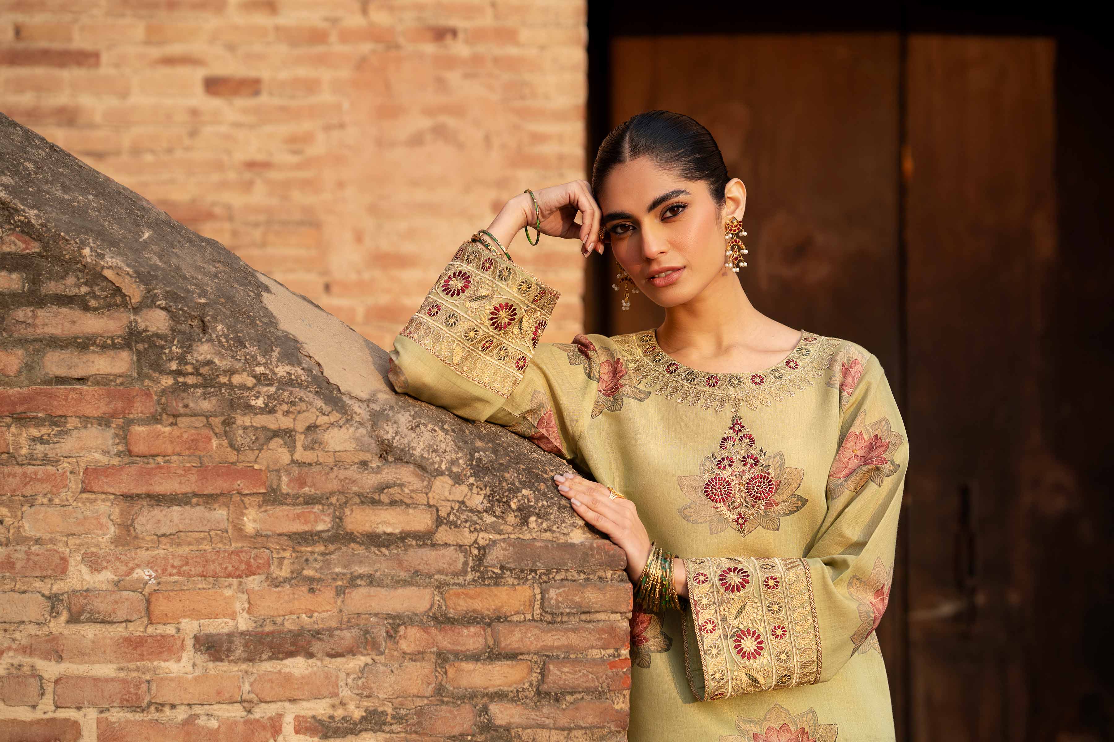 NishatUK - Pistachio Embroidered Jacquard 2-piece ready to wear Dress