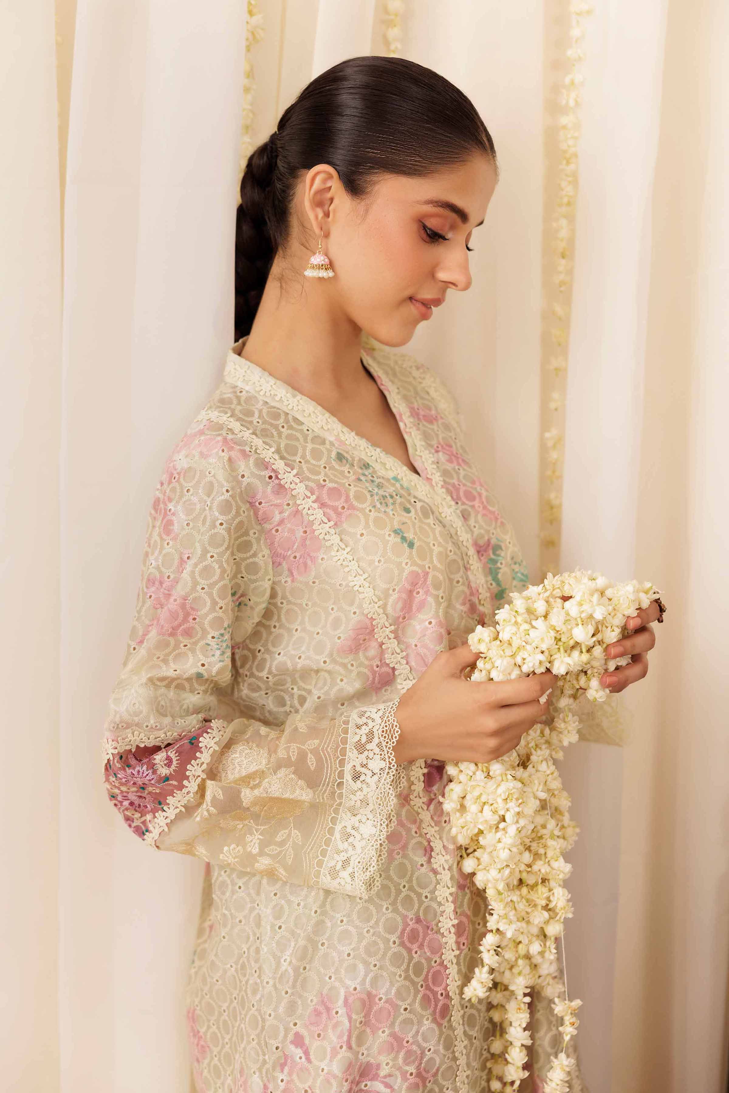 NishatUK - Off White Embroidered Silk 2-piece ready to wear Dress